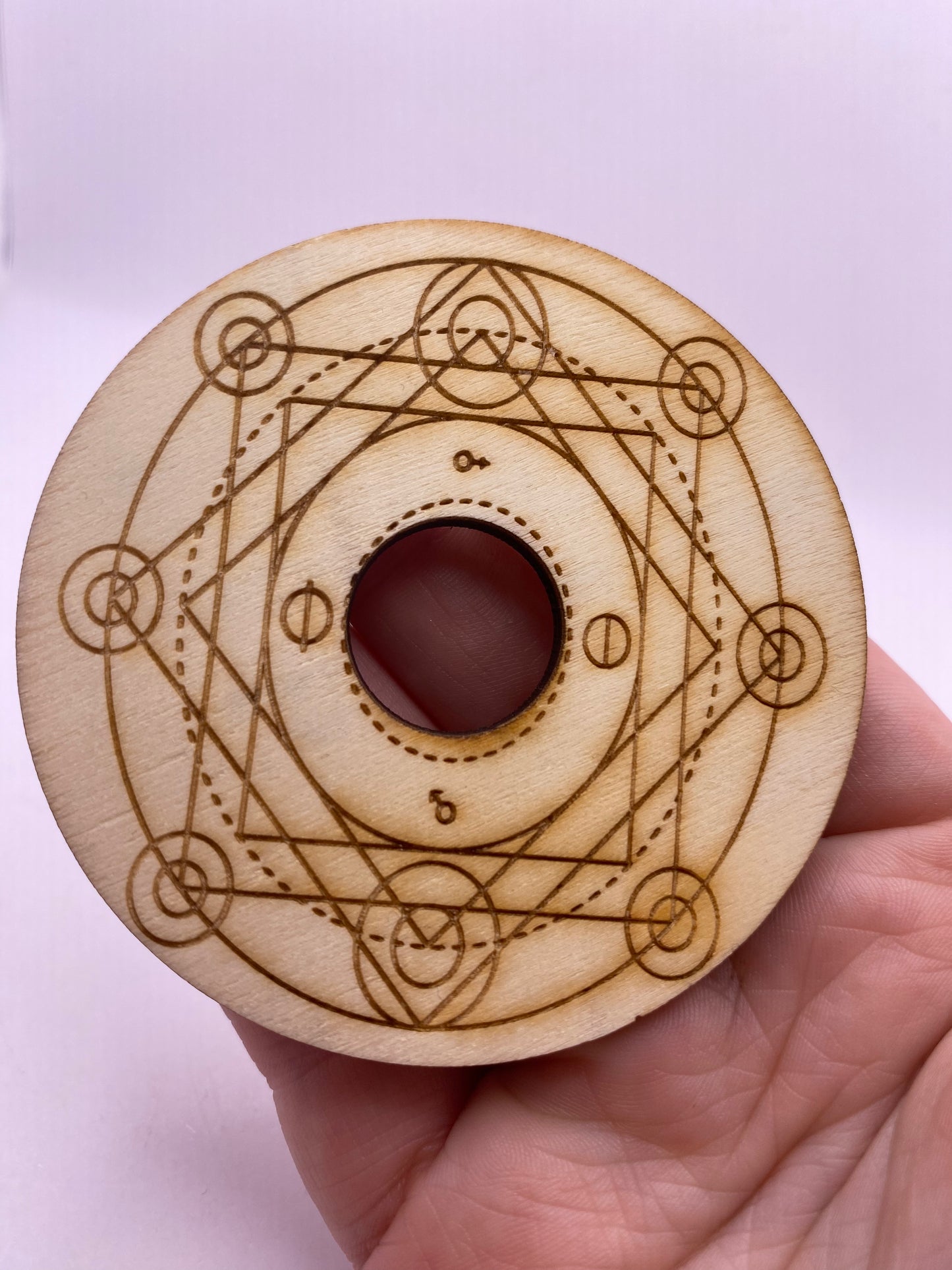 Chakra wooden sphere holder