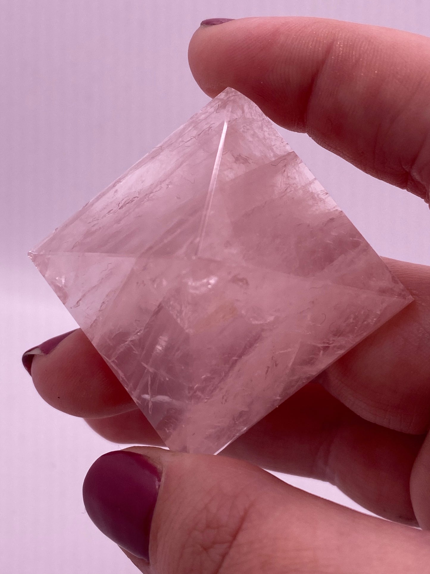 High gem graded rose quartz pyramid