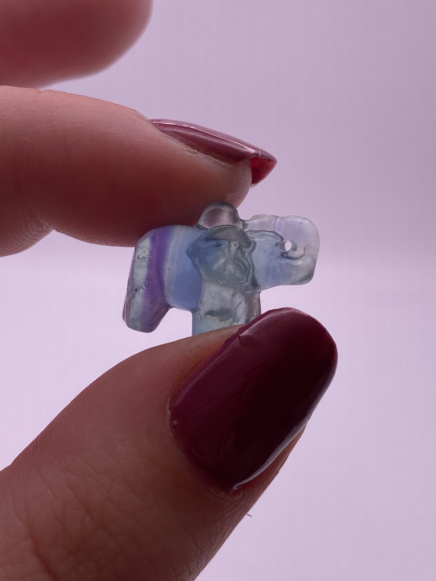 Fluorite elephant carving