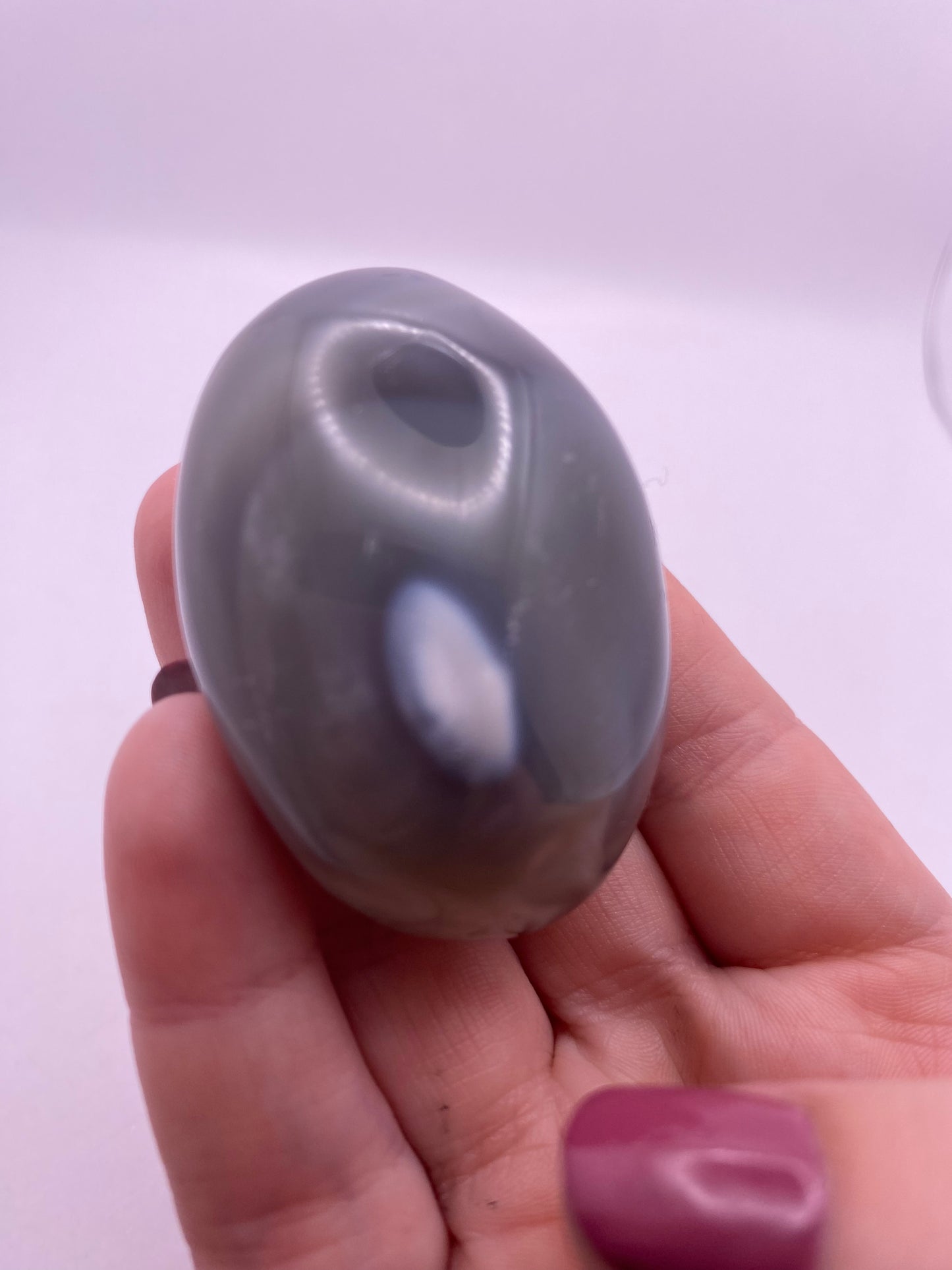 Orca agate palm stone