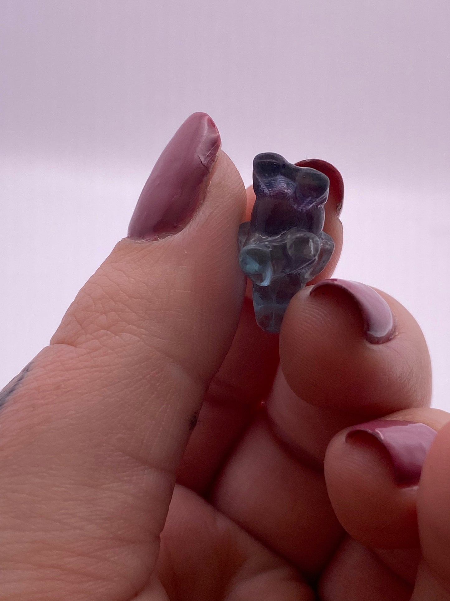 Fluorite elephant carving