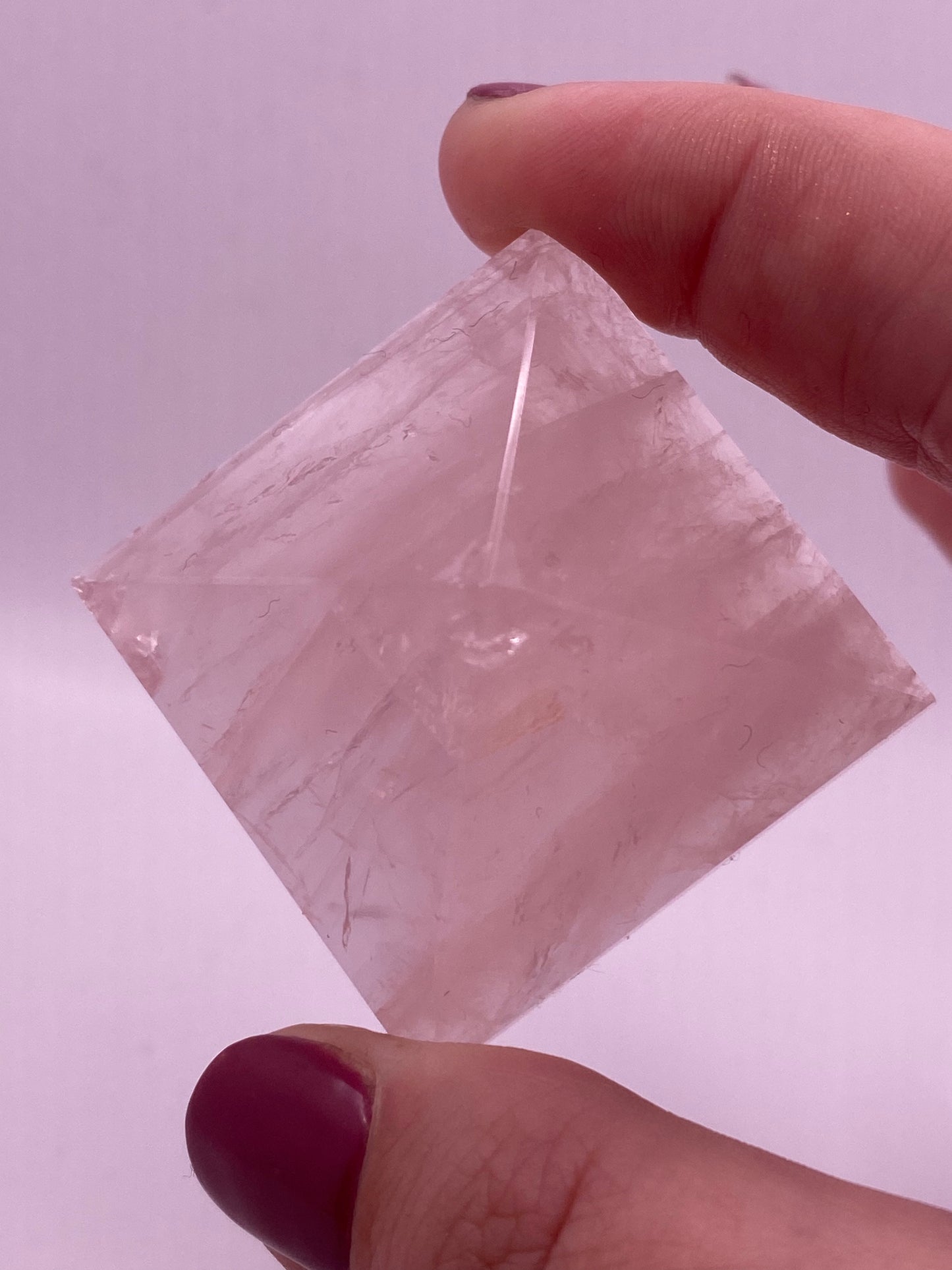 High gem graded rose quartz pyramid