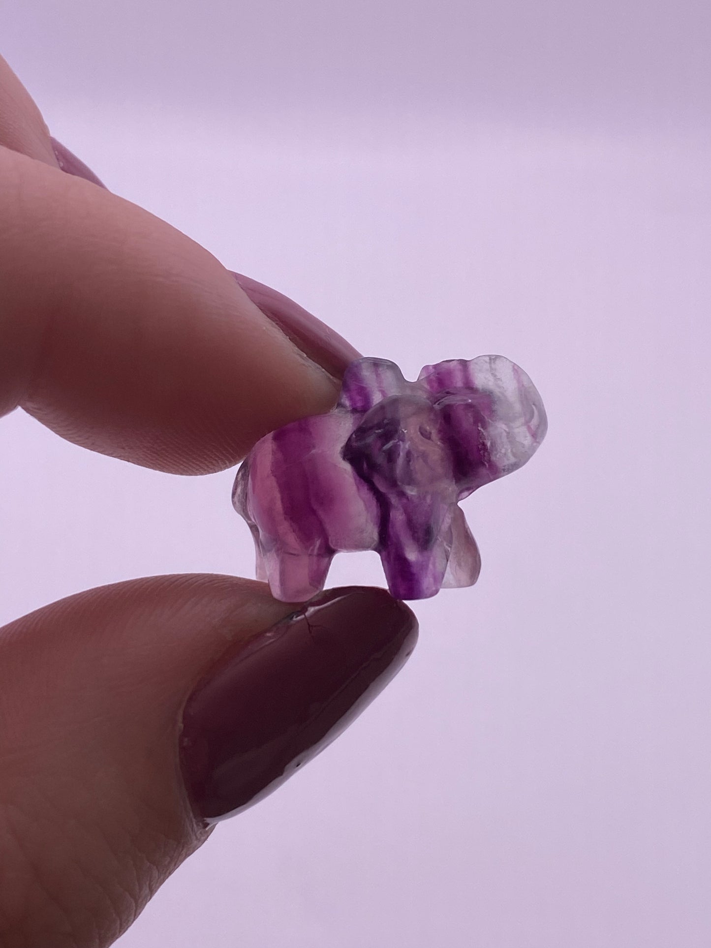 Fluorite elephant carving