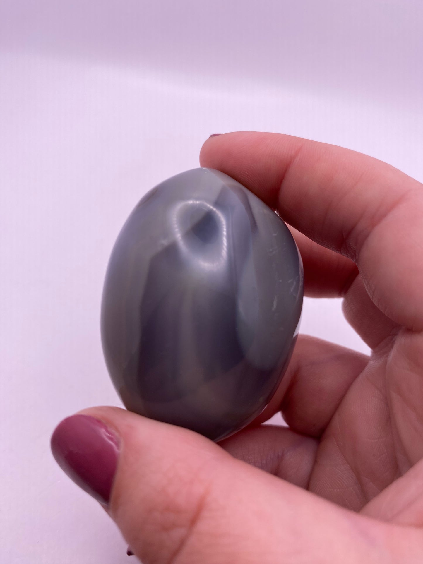 Orca agate palm stone