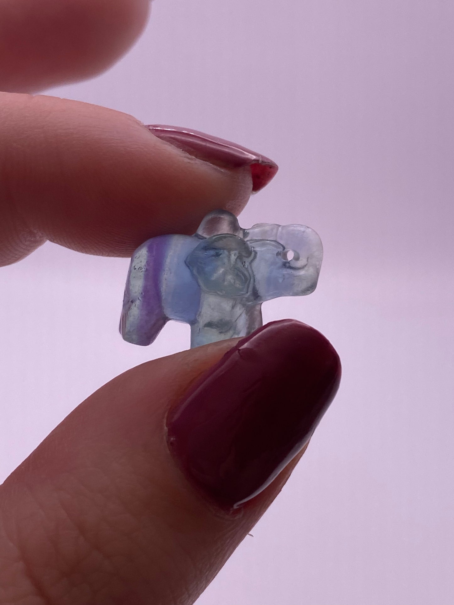 Fluorite elephant carving