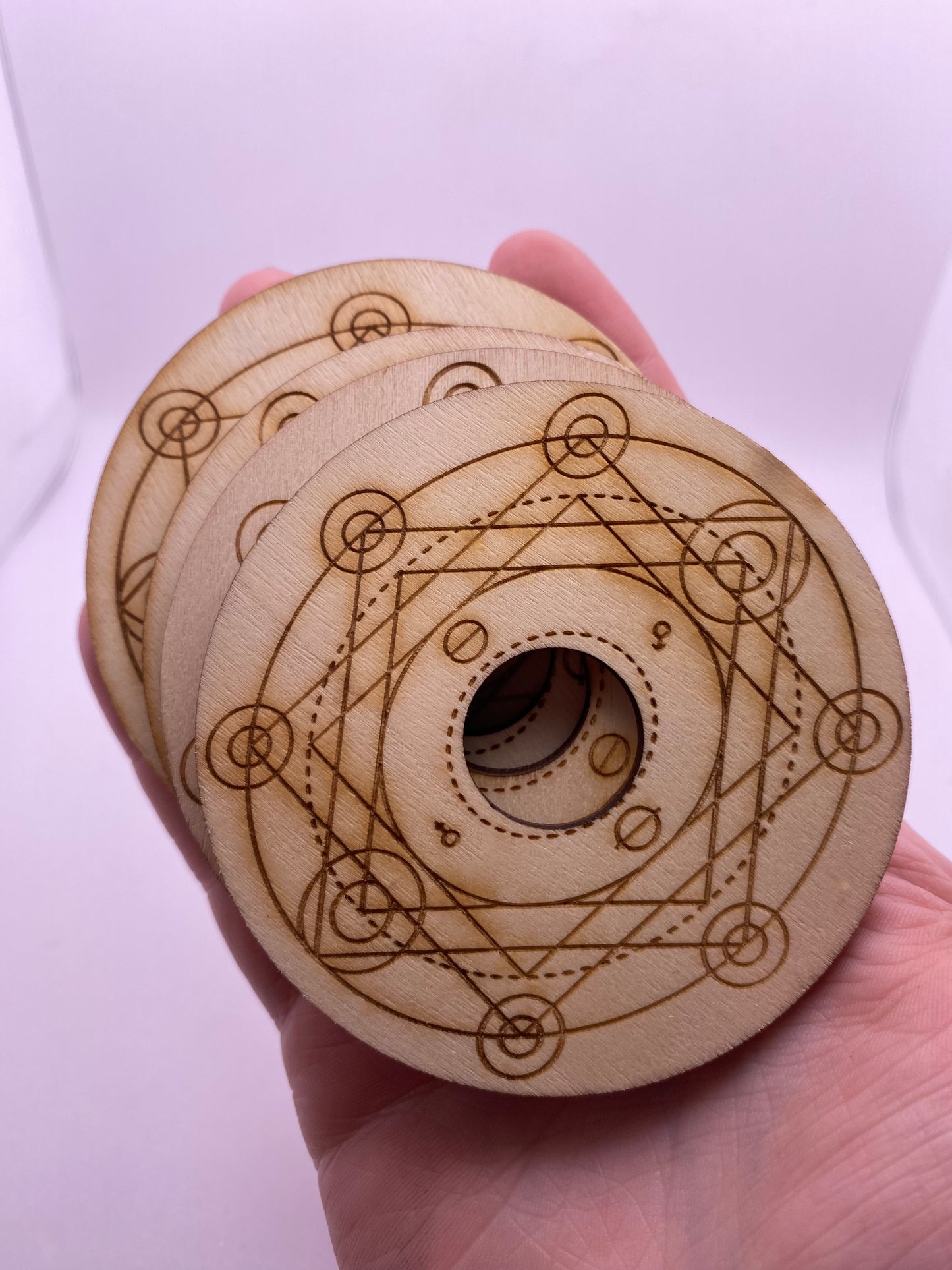 Chakra wooden sphere holder