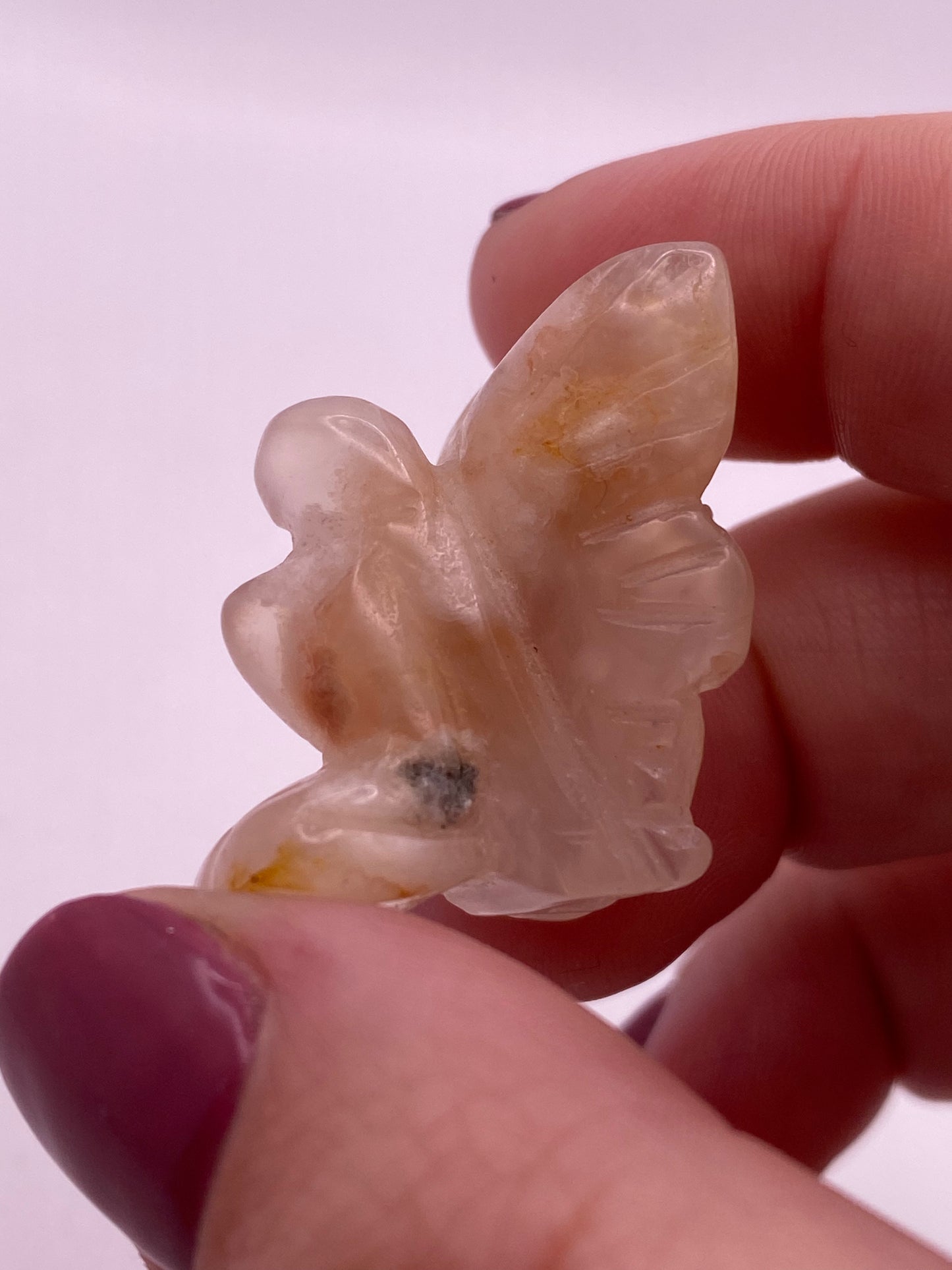 Flower agate fairy carving