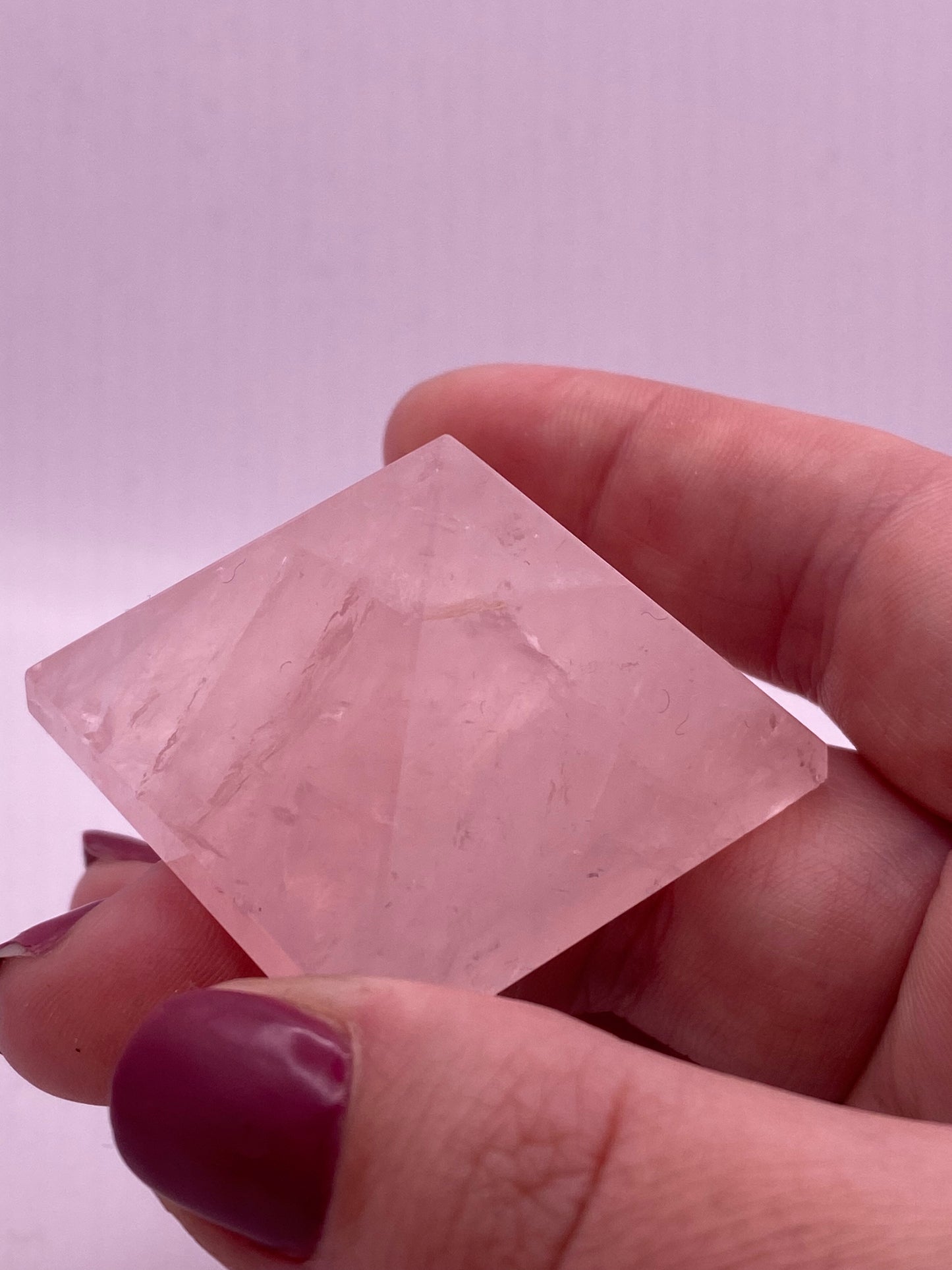 High gem graded rose quartz pyramid