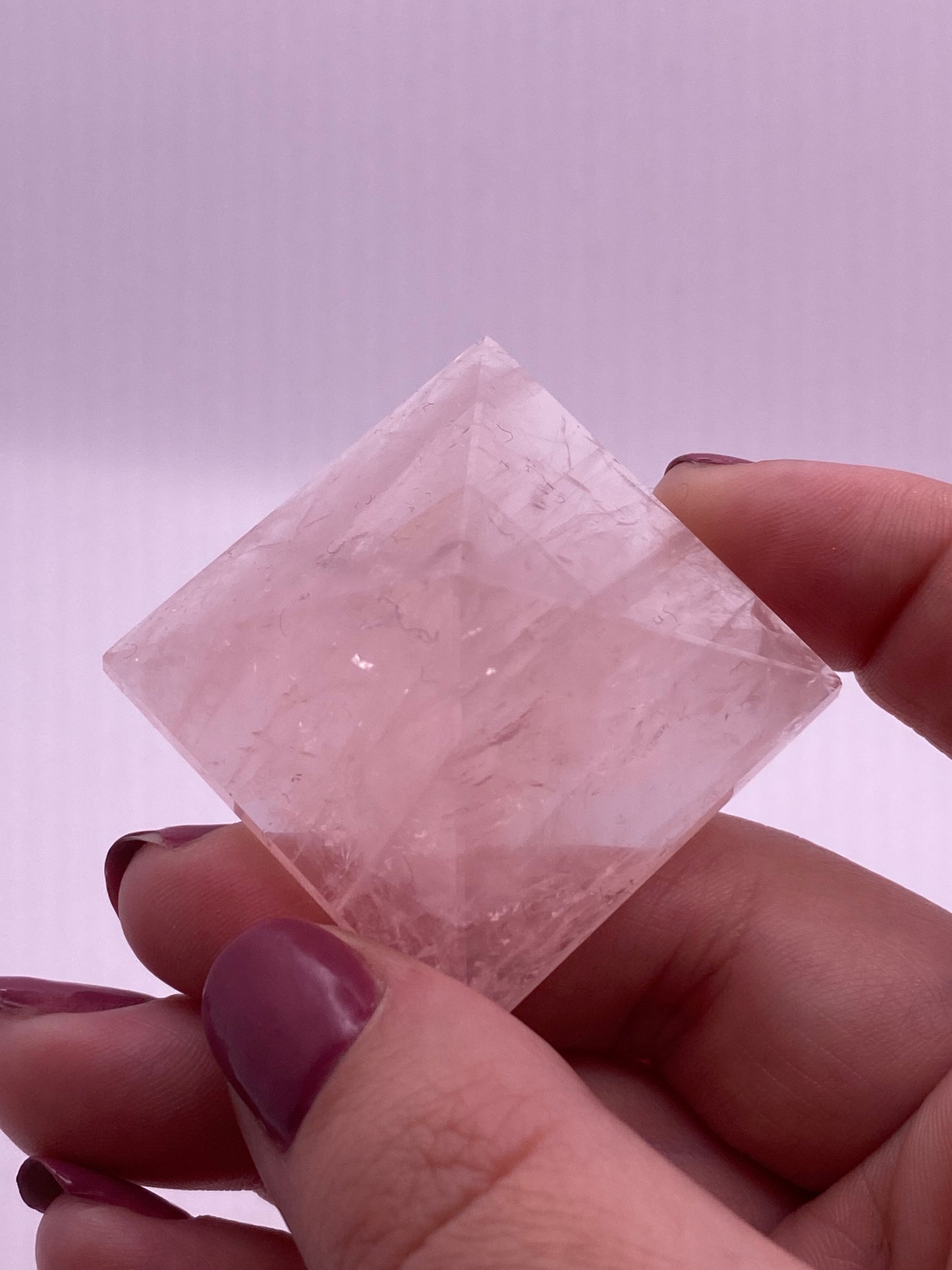 High gem graded rose quartz pyramid