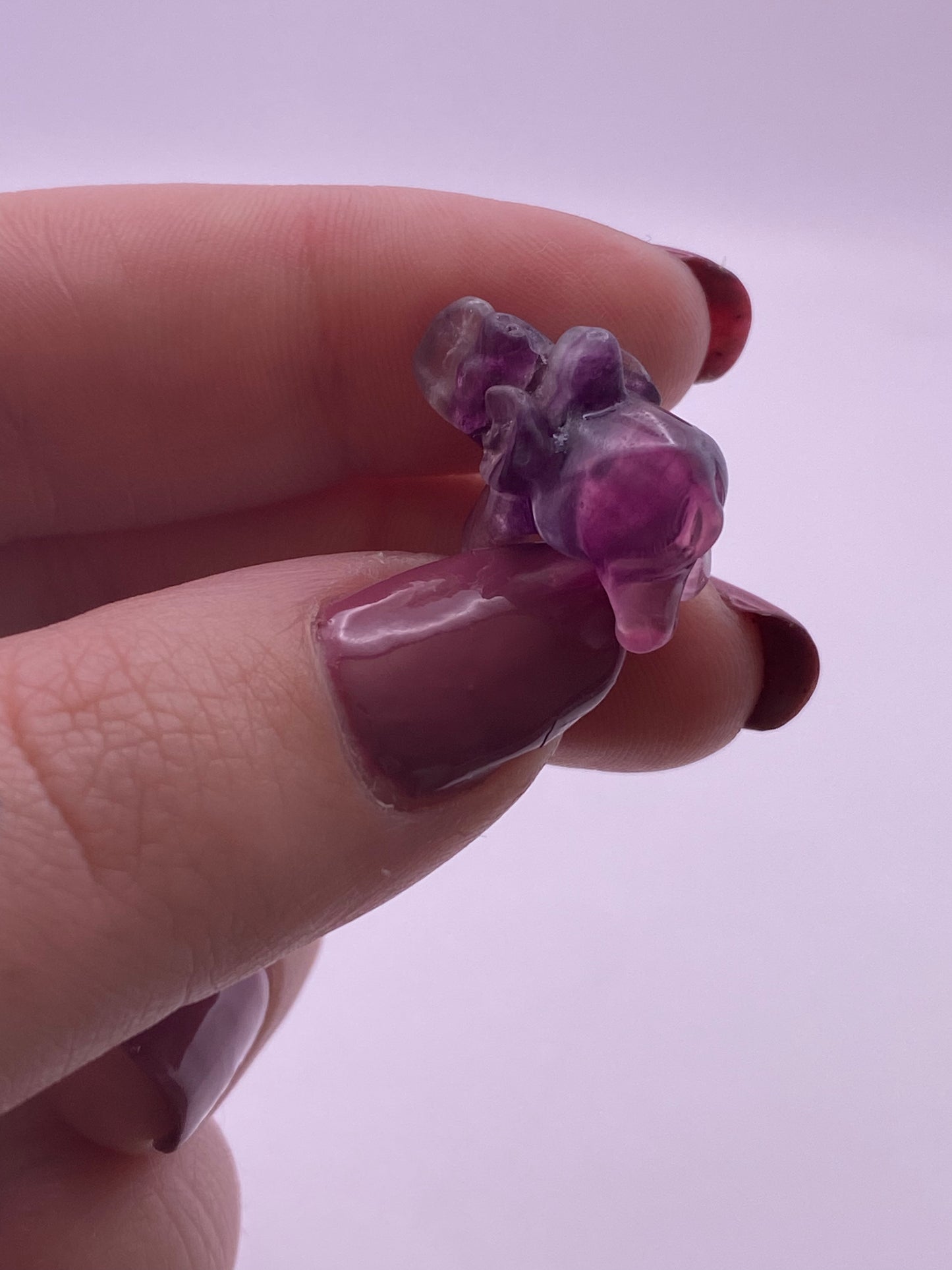 Fluorite elephant carving