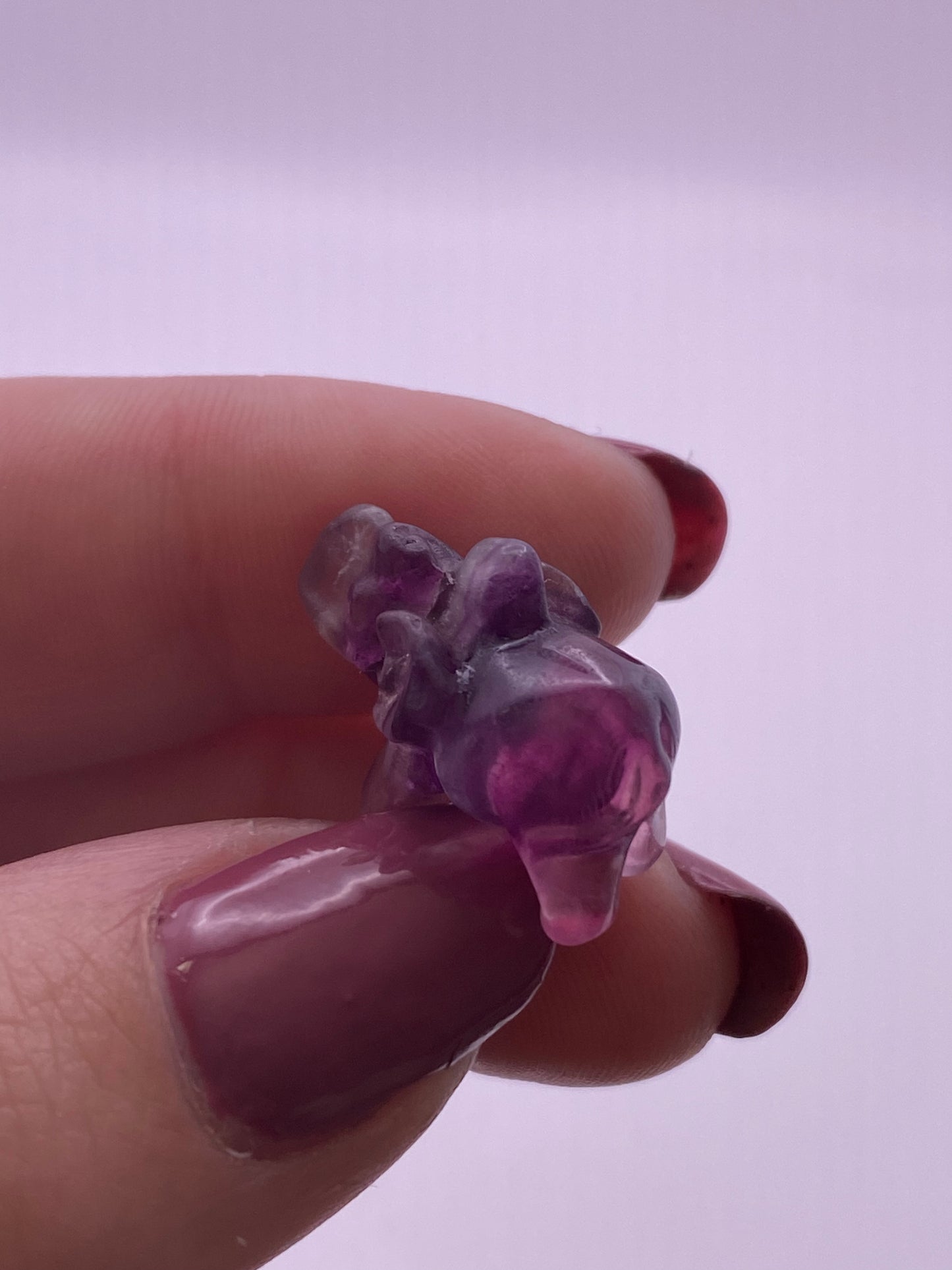 Fluorite elephant carving