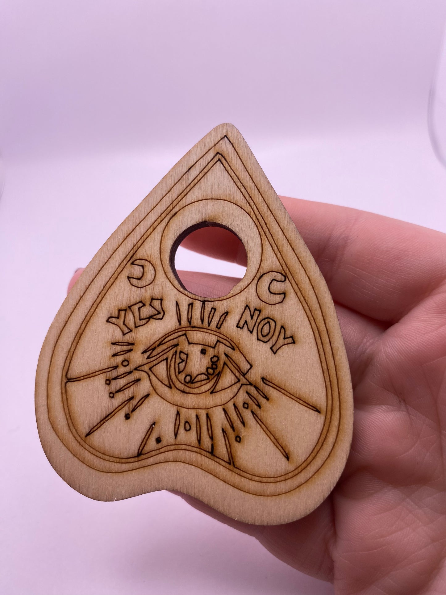 Ouija planchette wooden sphere holder