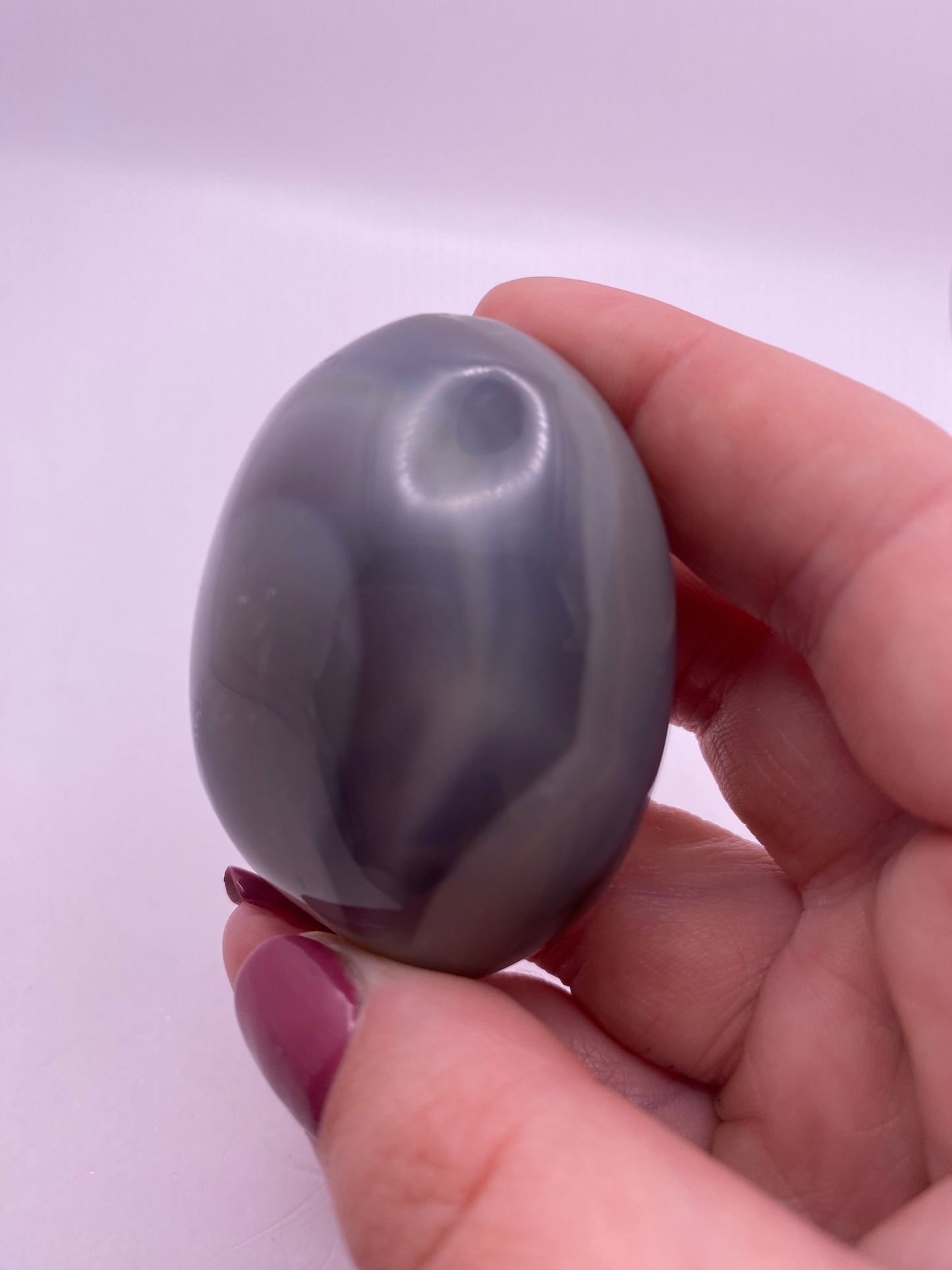 Orca agate palm stone