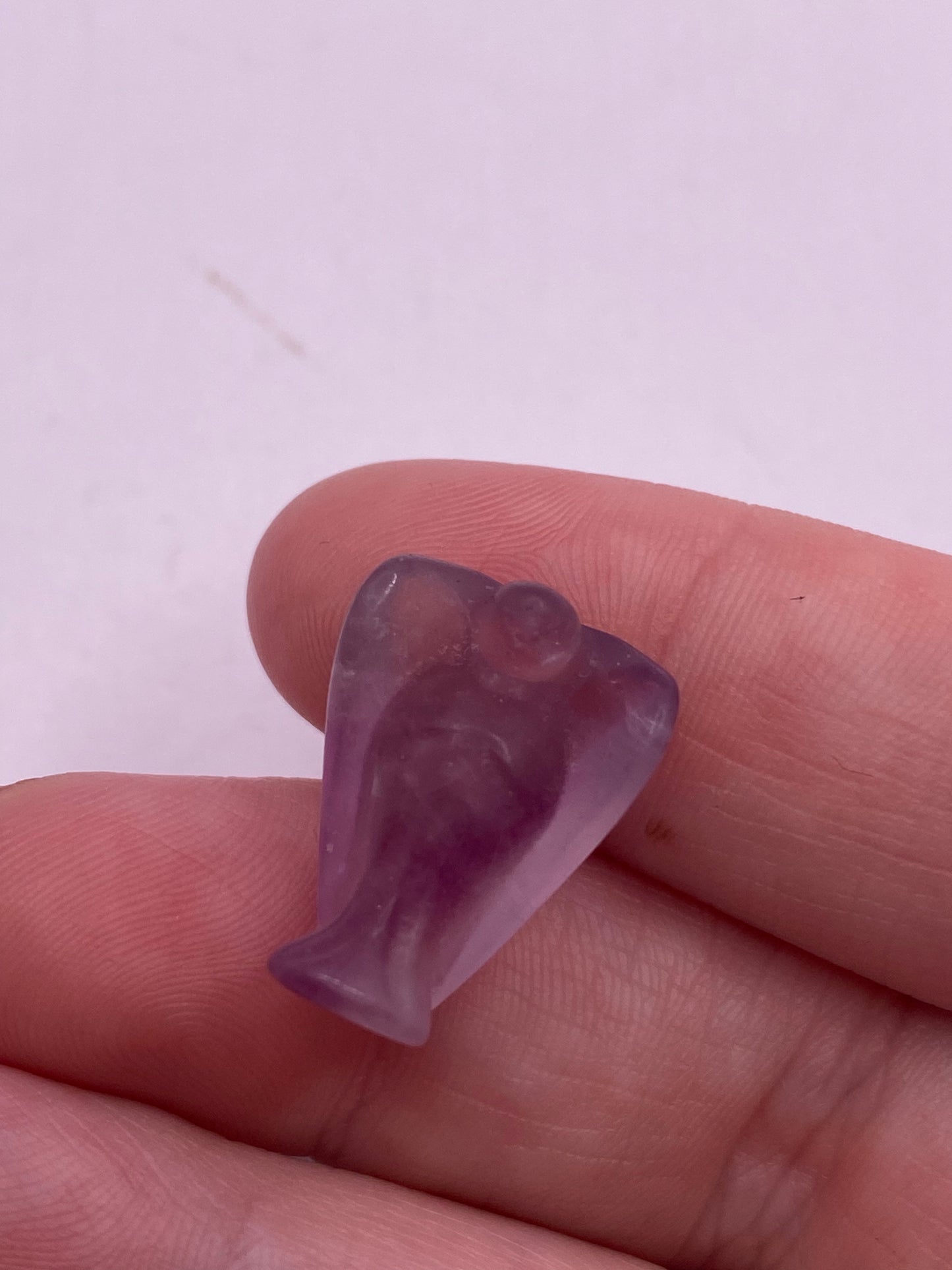 Mini fluorite angel carving