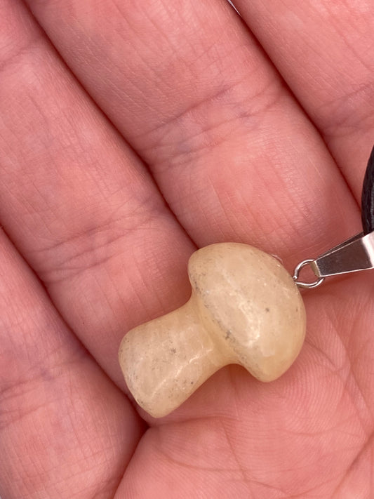 Honey Calcite Mushroom necklace