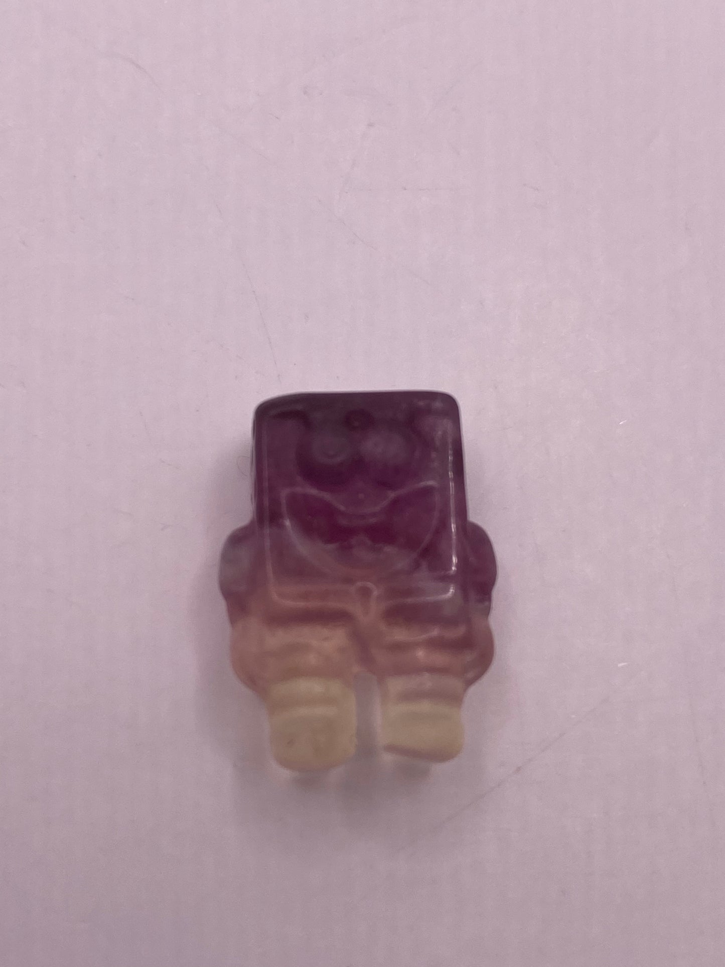 Mini fluorite SpongeBob carving