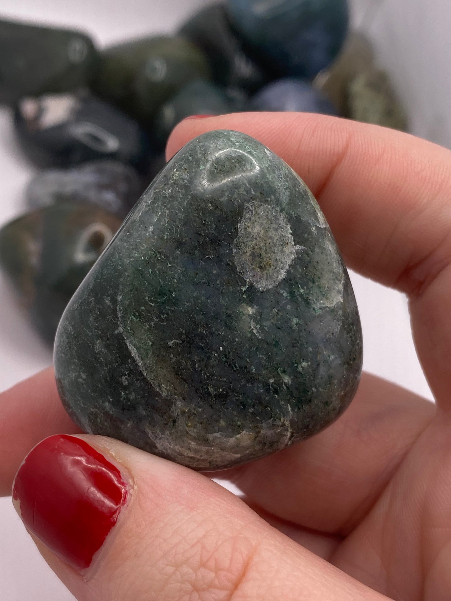 Moss agate tumble