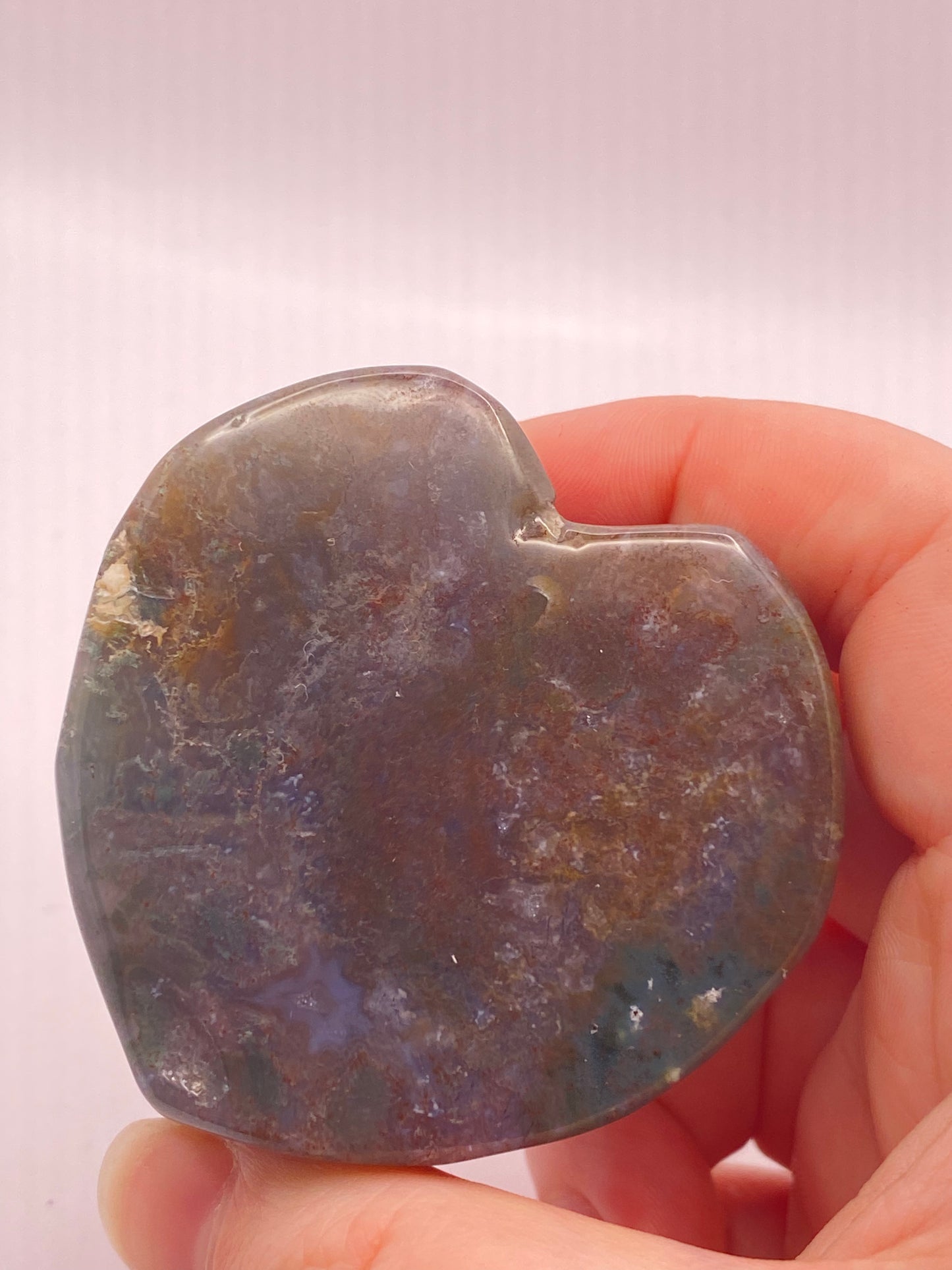 Moss Agate Heart Trinket Bowl