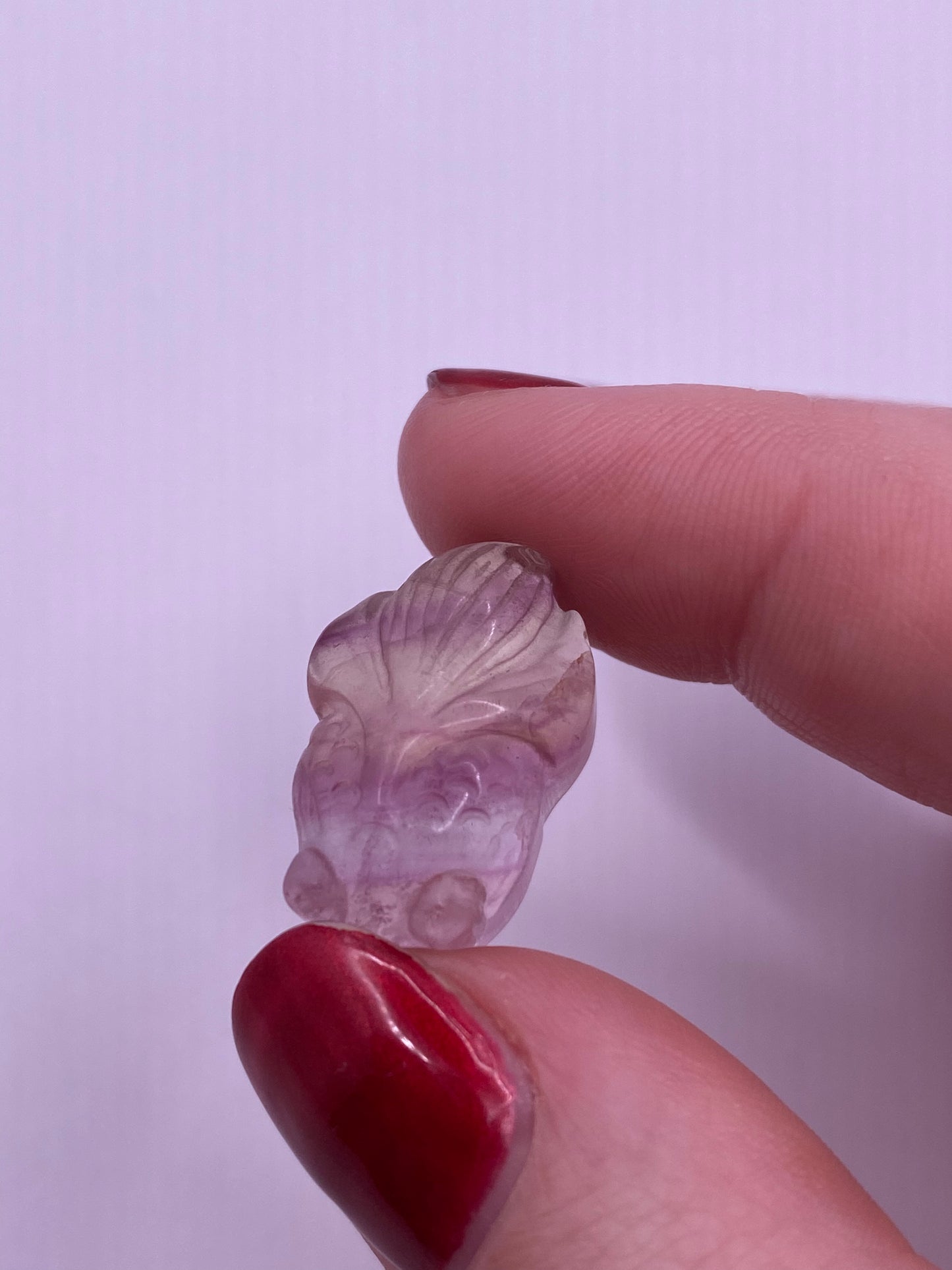 Mini fluorite crystal fish carving