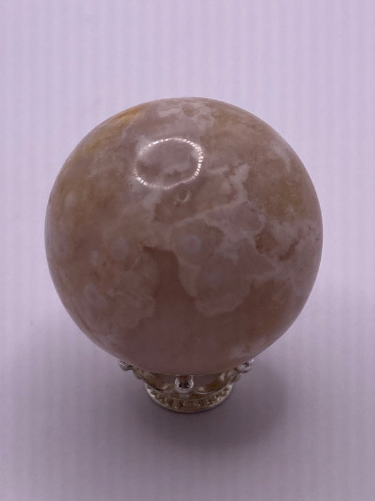 Flower agate sphere