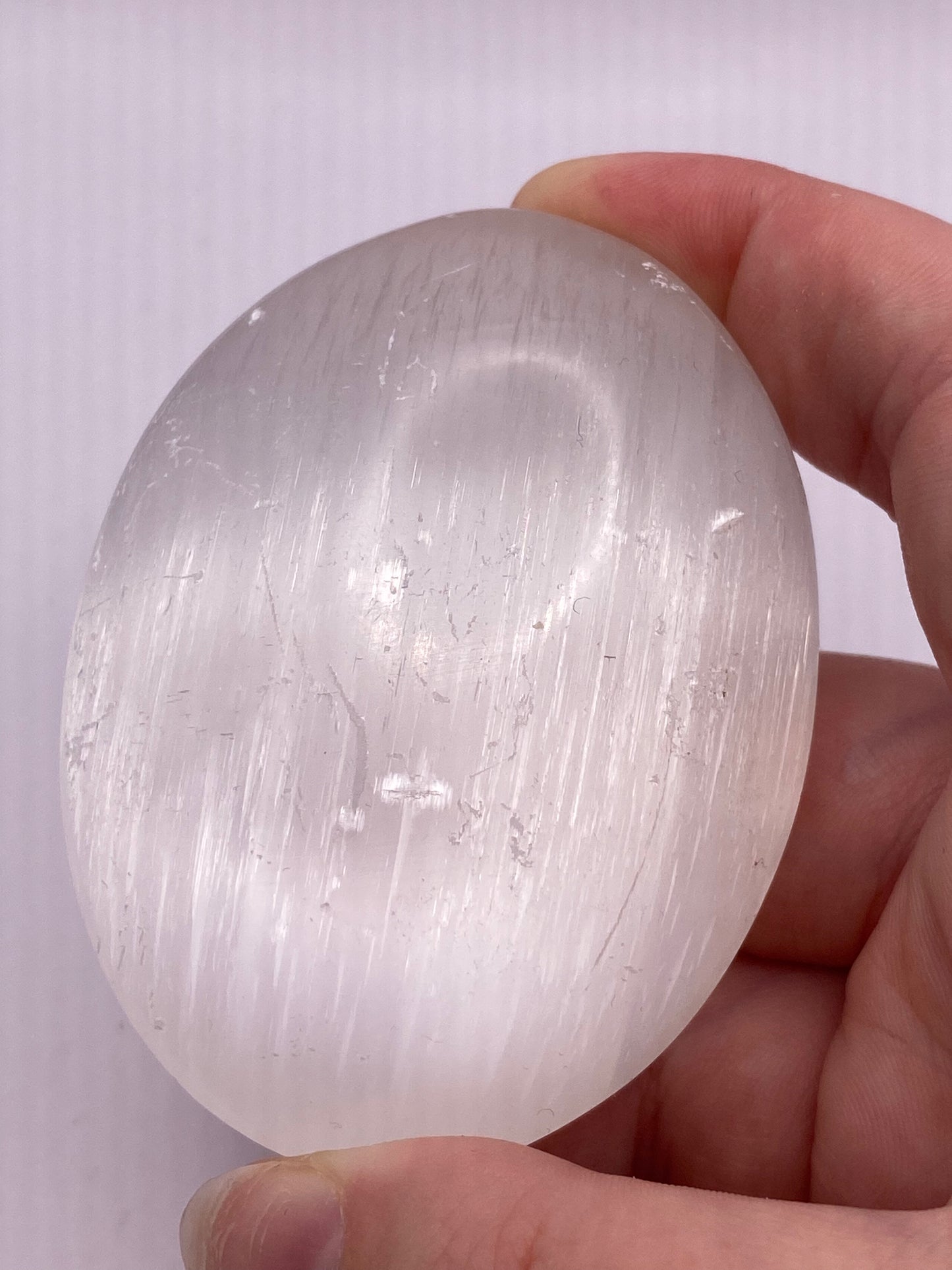 Selenite Palm Stone