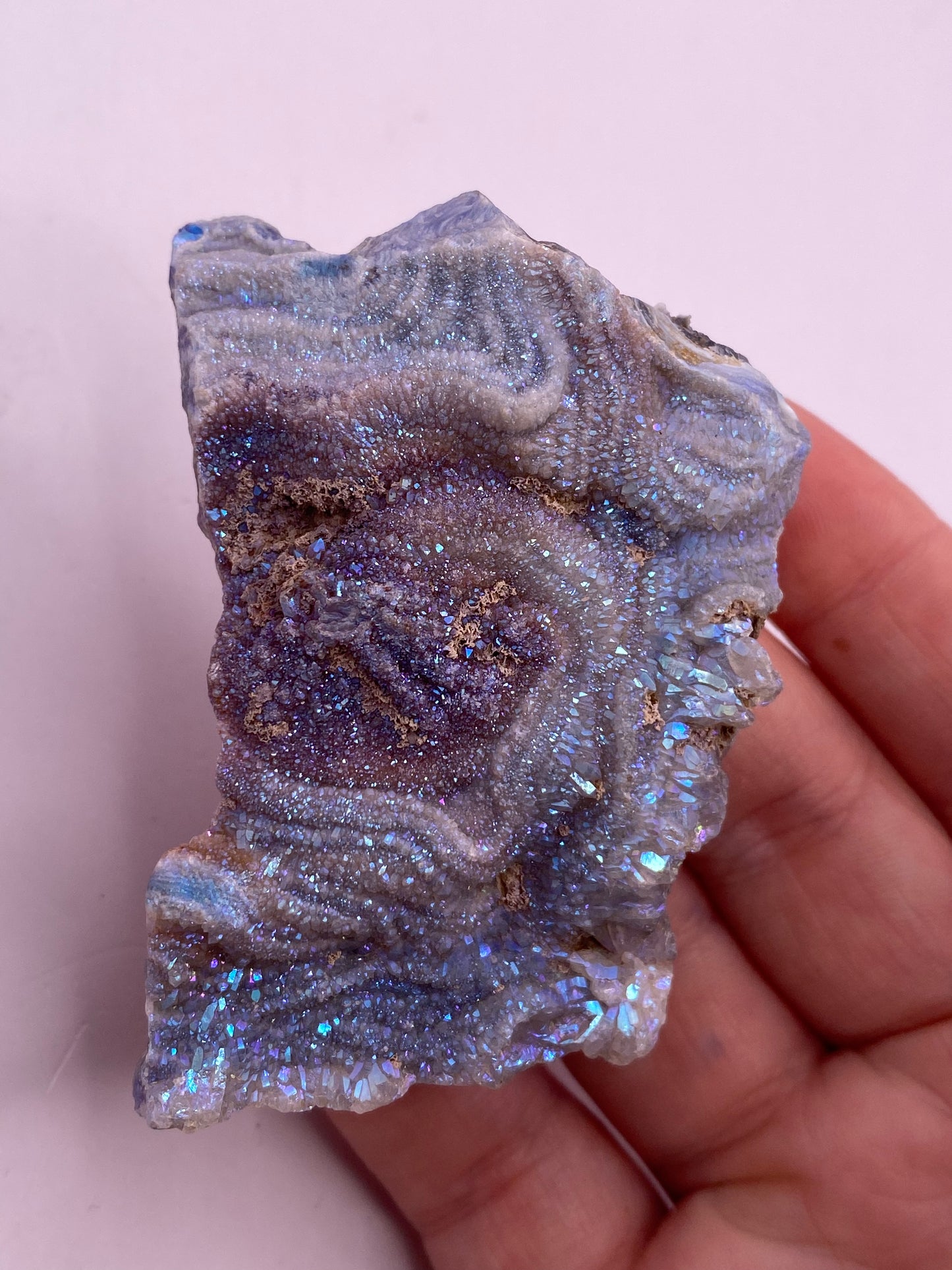 Aura Chalcedony Cluster