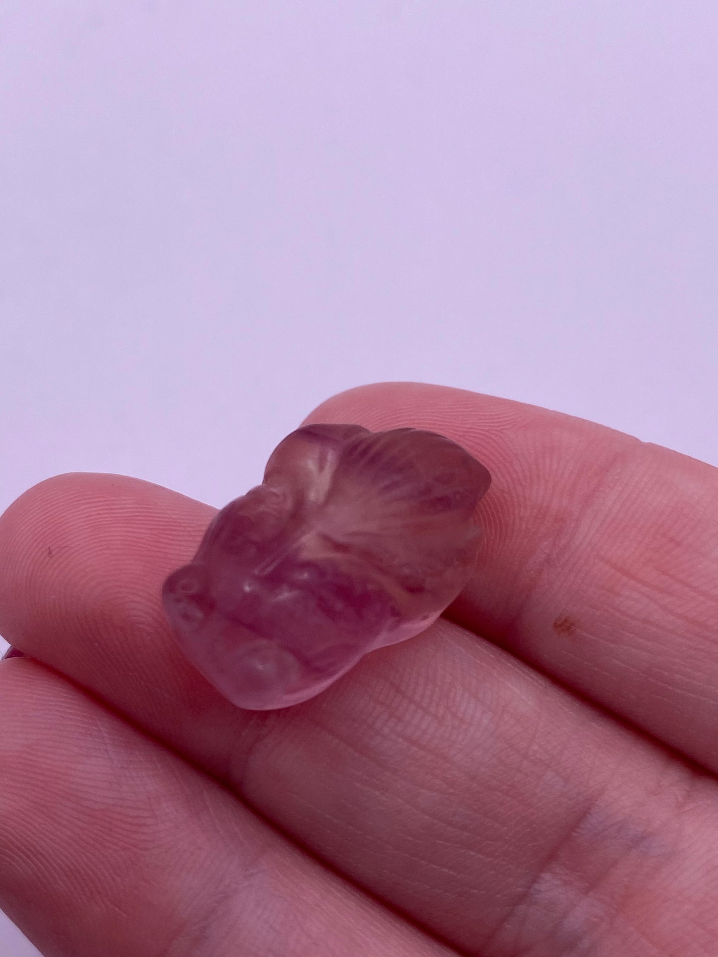 Mini fluorite crystal fish carving