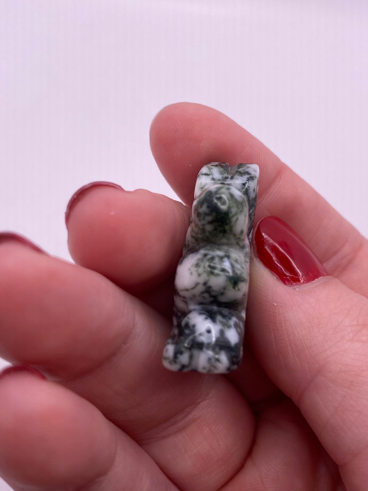 Tree agate fairy carving