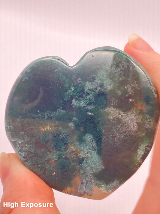 Moss Agate Heart Trinket Bowl