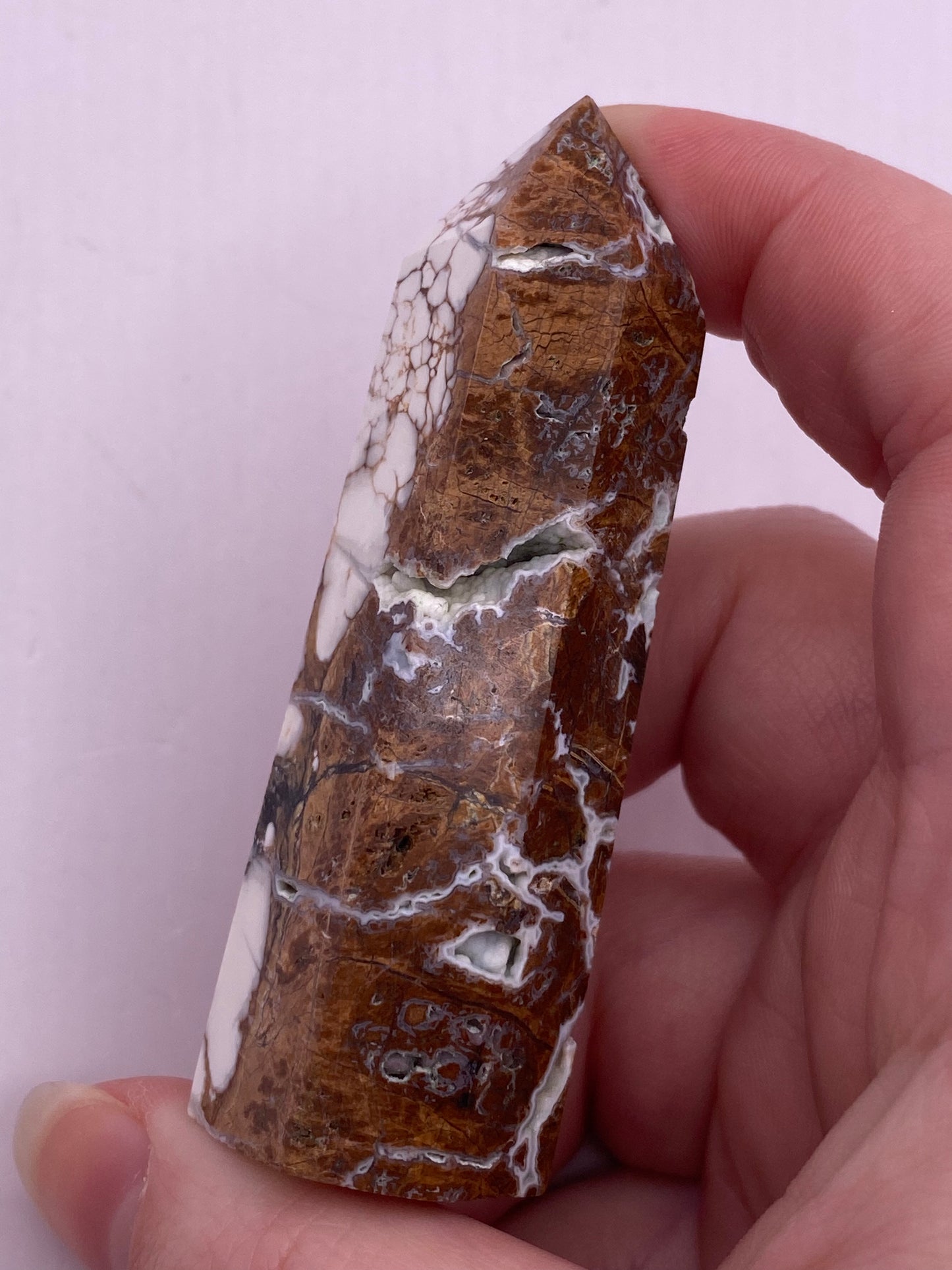 Druzey Plumed Jasper crystal tower