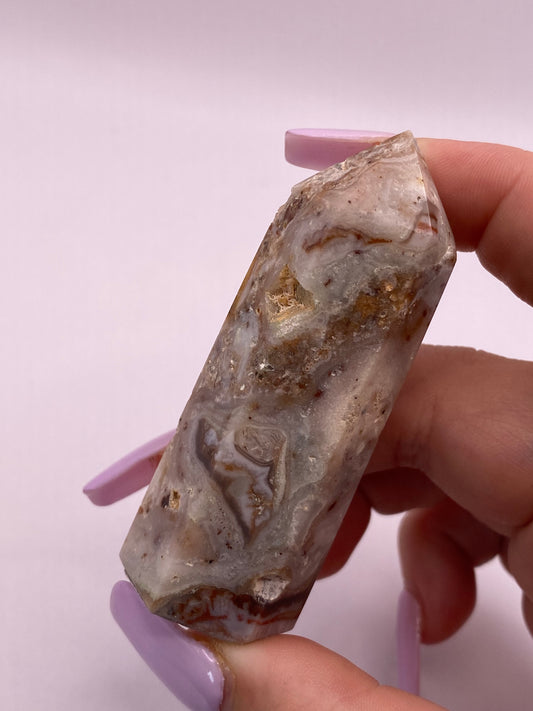 Pink Lace Agate Tower