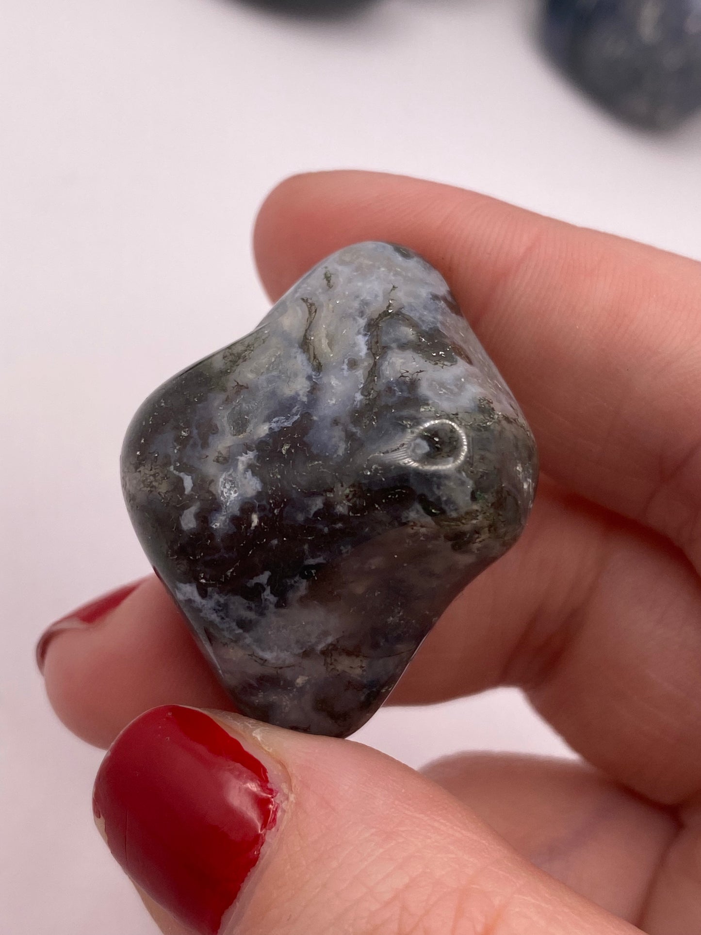 Moss agate tumble