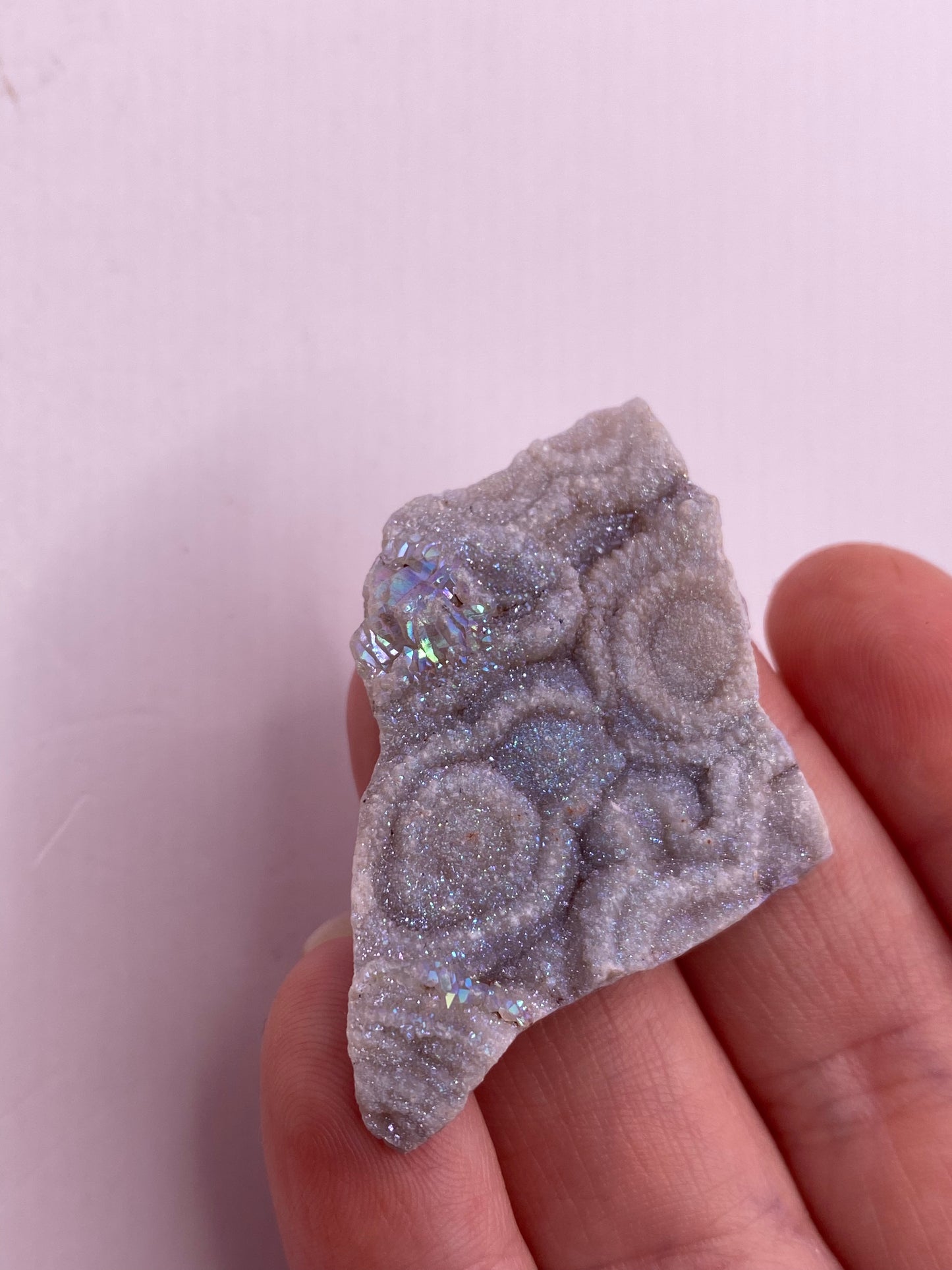 Aura chalcedony cluster