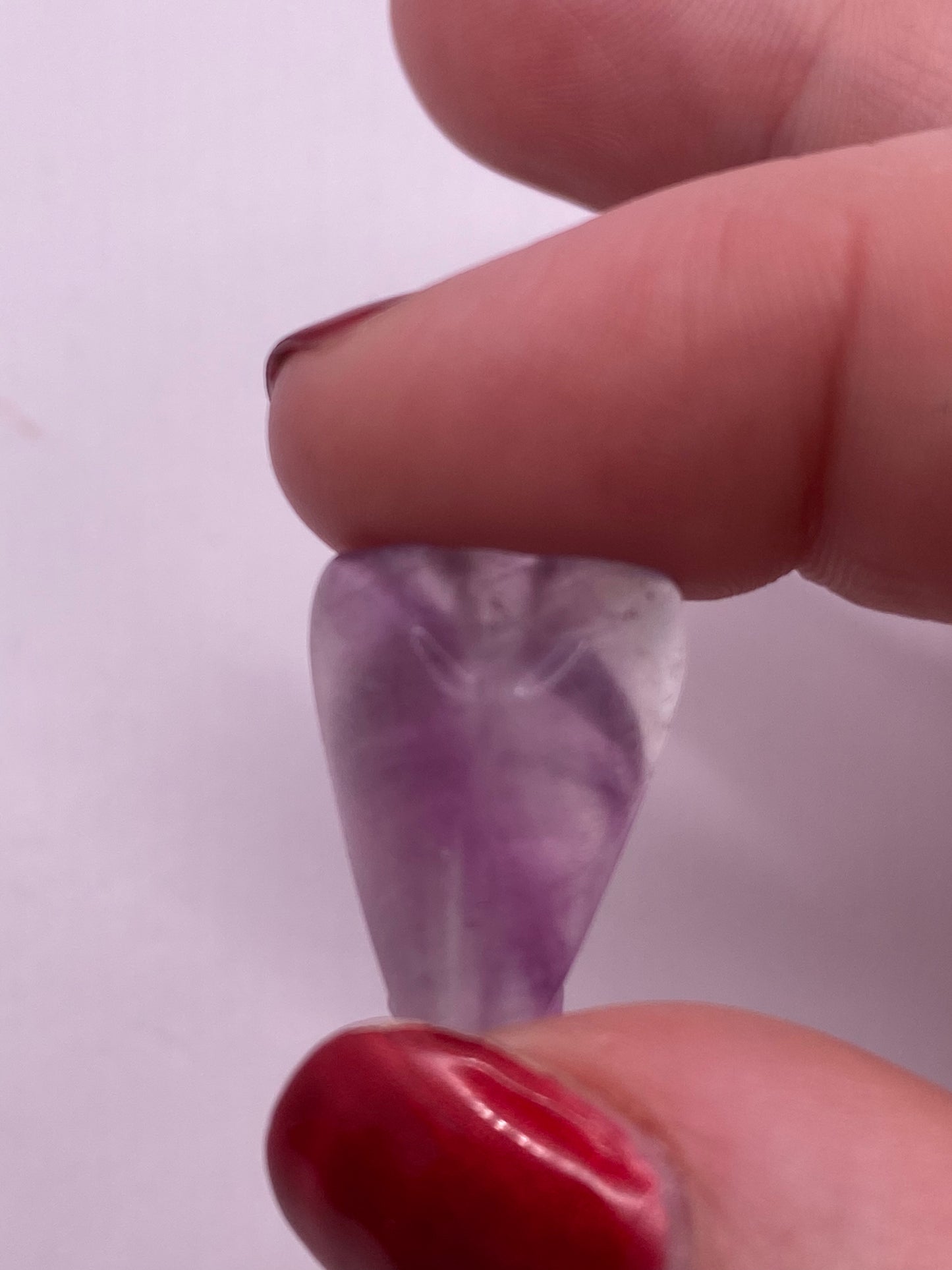 Mini fluorite angel carving