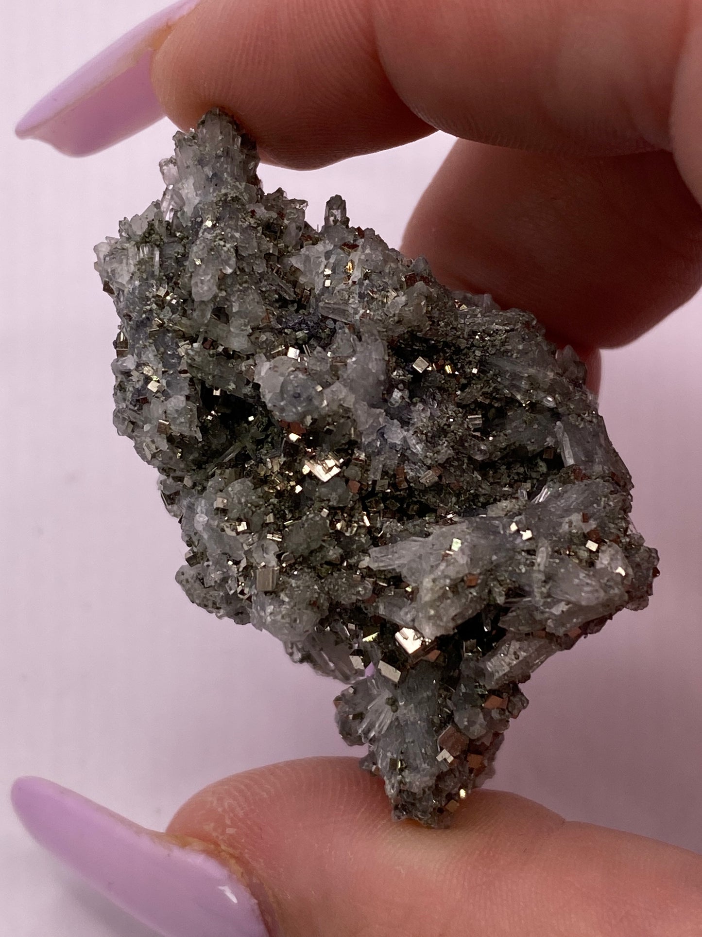 Quartz With Pyrite Cluster