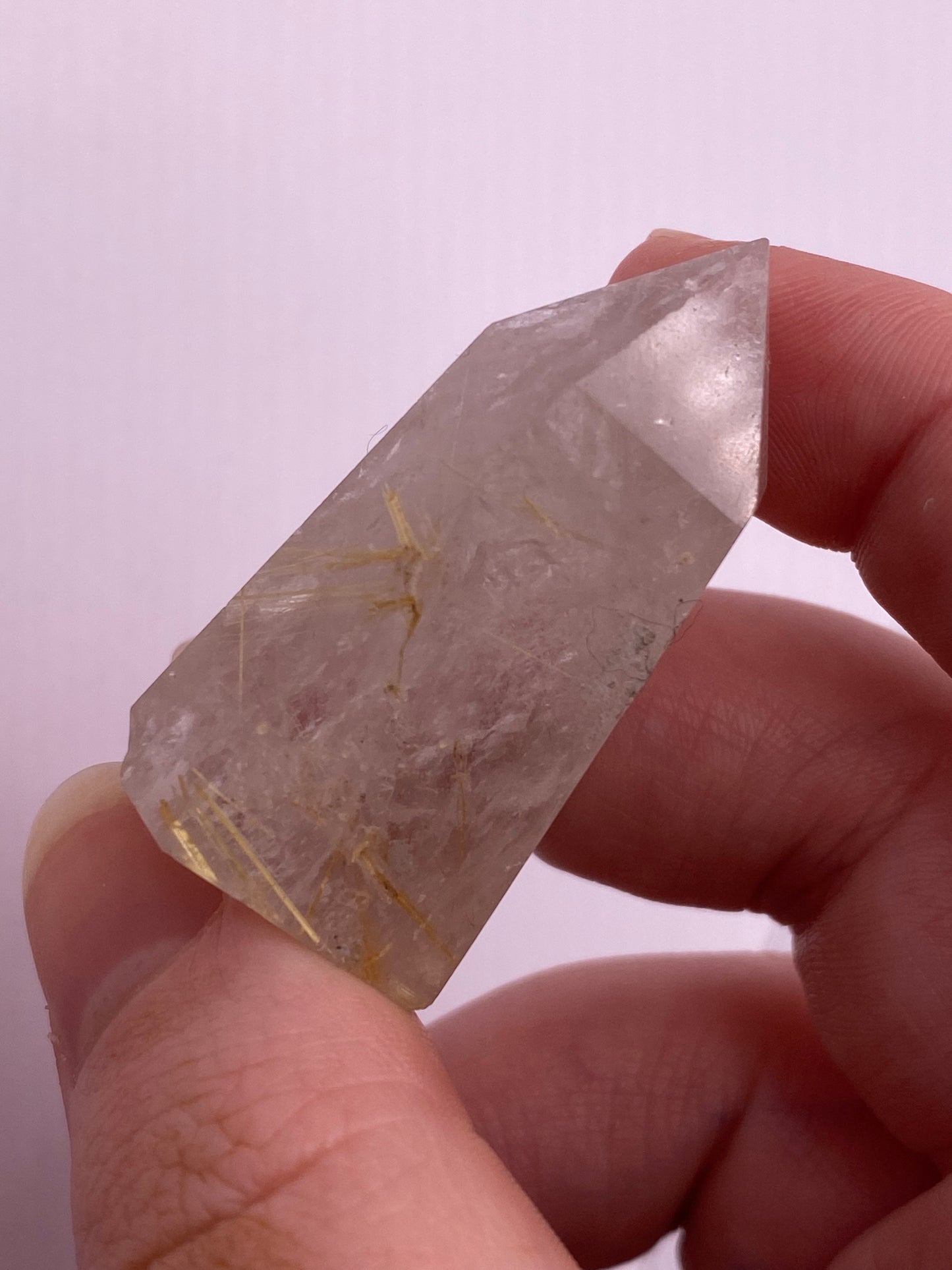 Golden rutile angel hair quartz tower