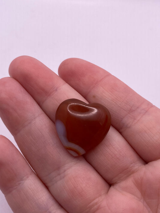 Carnelian mini puffy heart