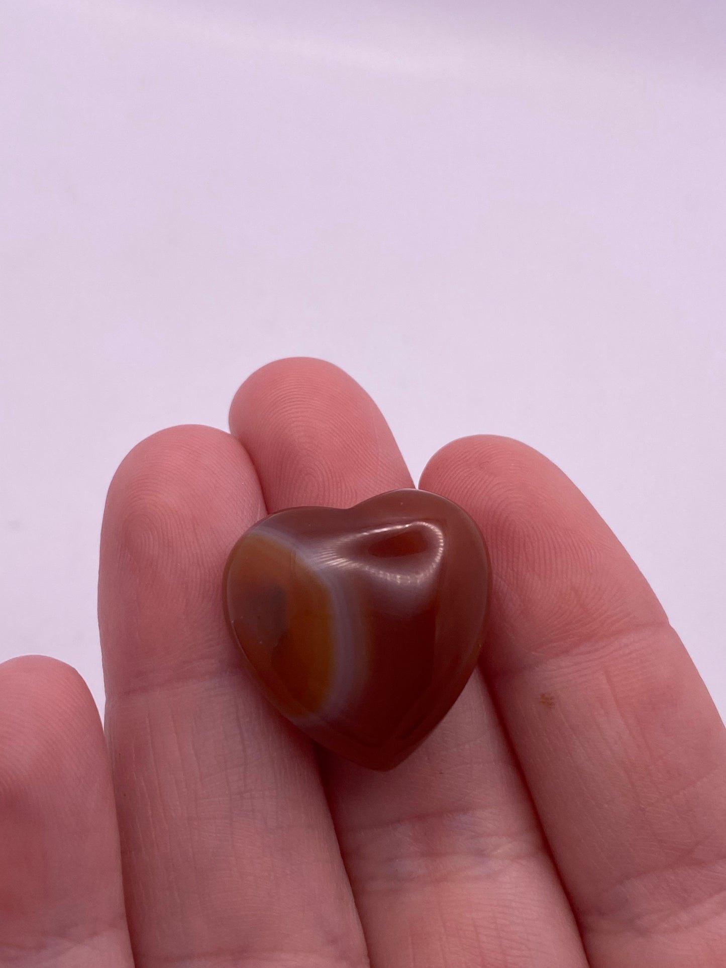 Carnelian puffy mini heart