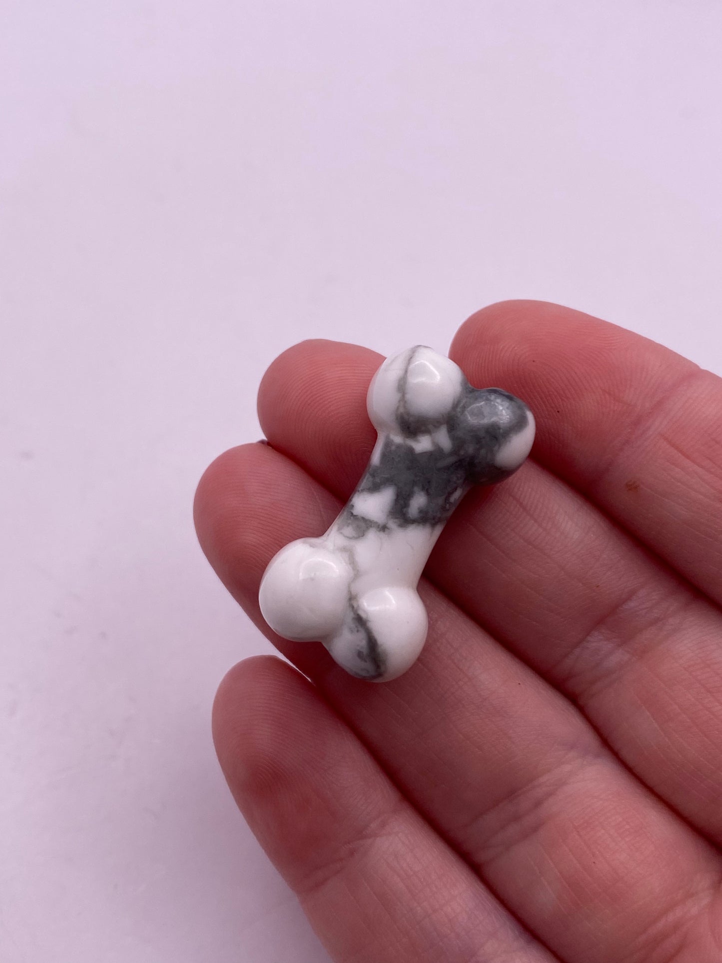 Howlite crystal bone carving