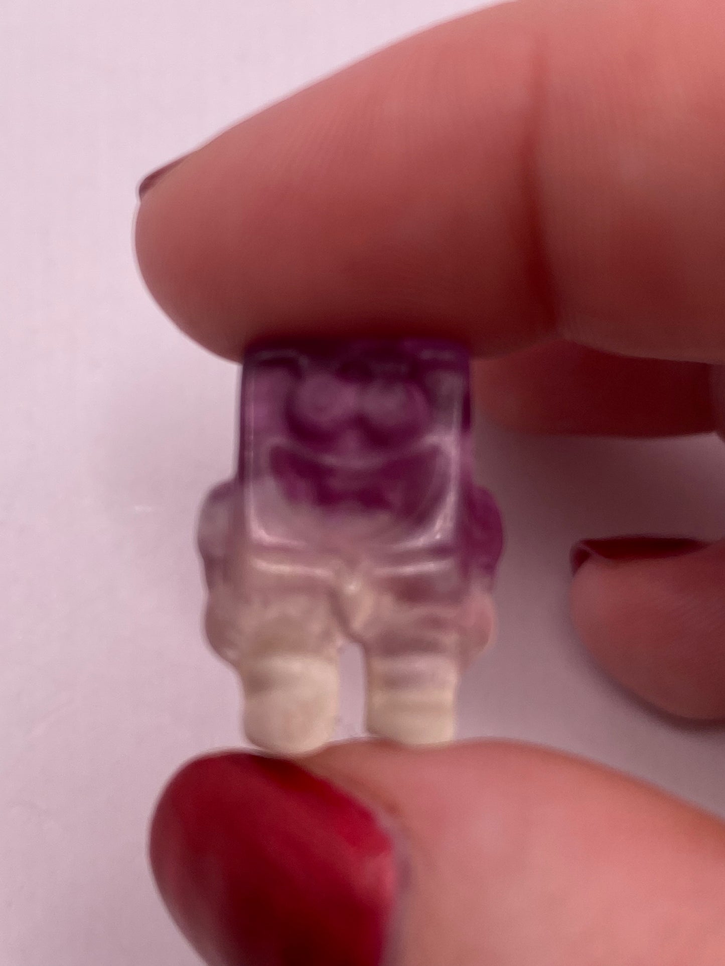 Mini fluorite SpongeBob carving