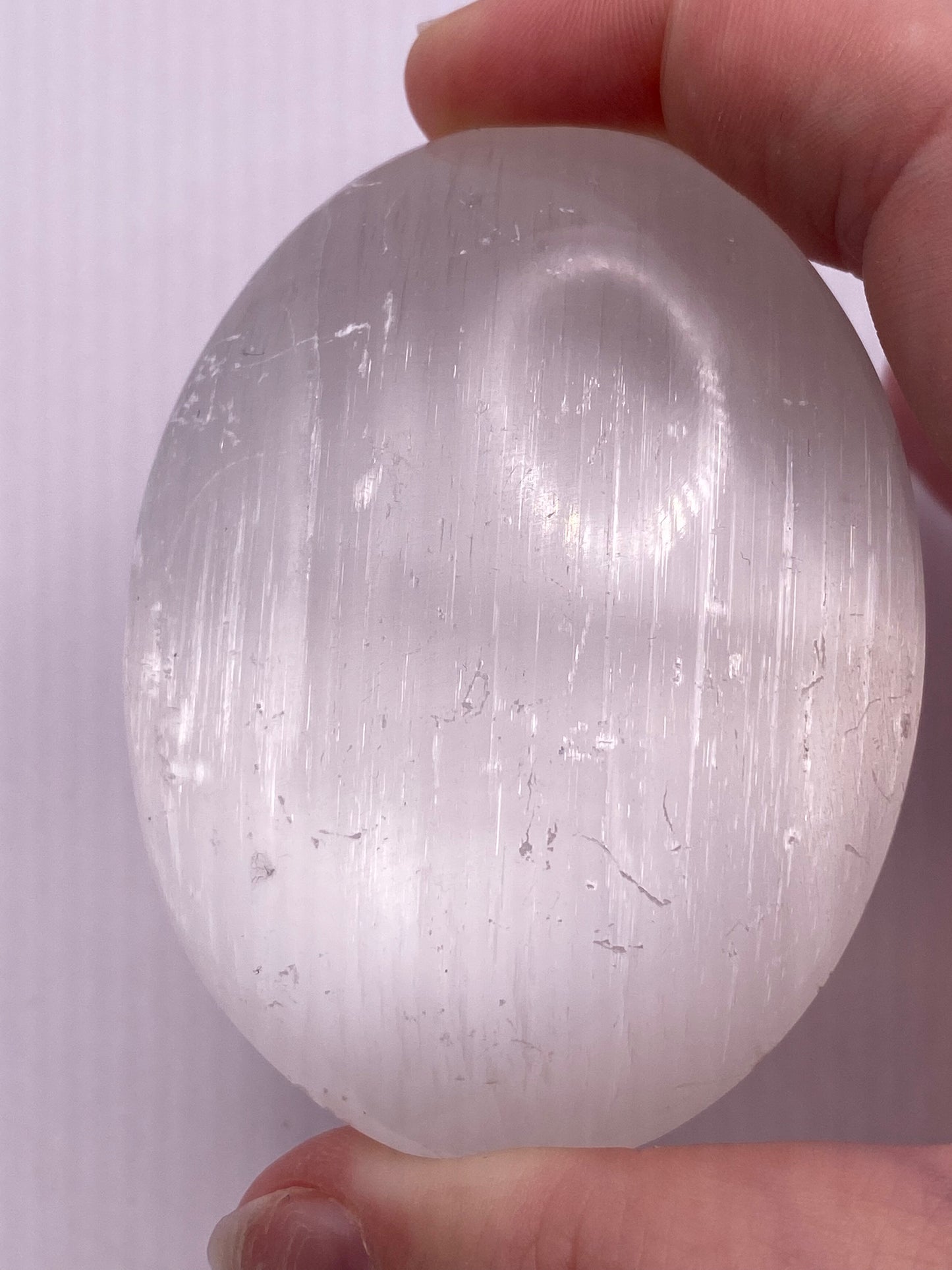 Selenite Palm Stone