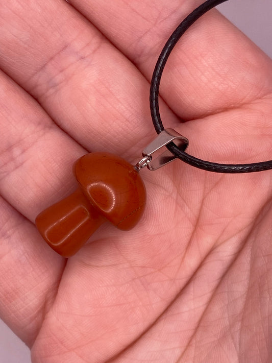 Red Jasper Mushroom Necklace