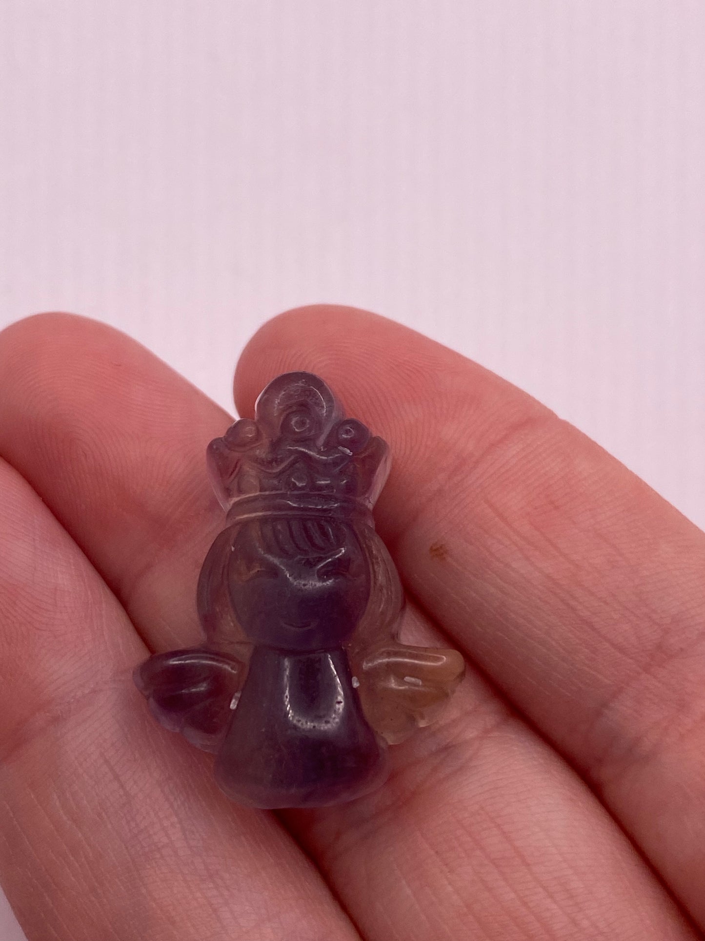 Fluorite Angel carving