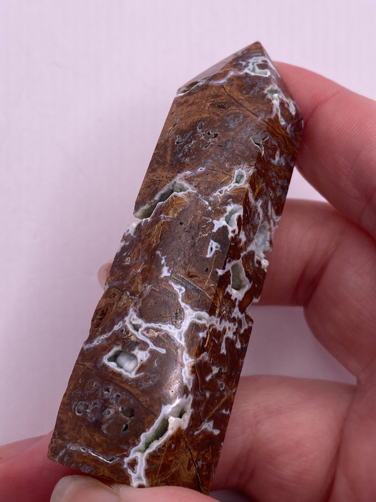 Druzey Plumed Jasper crystal tower