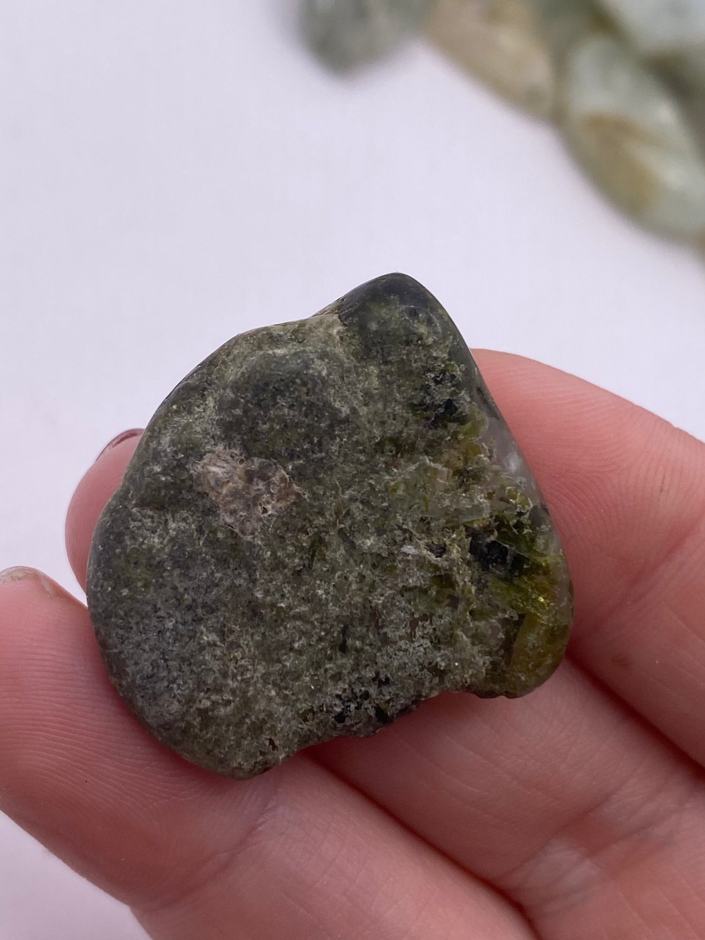 Epidote in Prehnite tumble