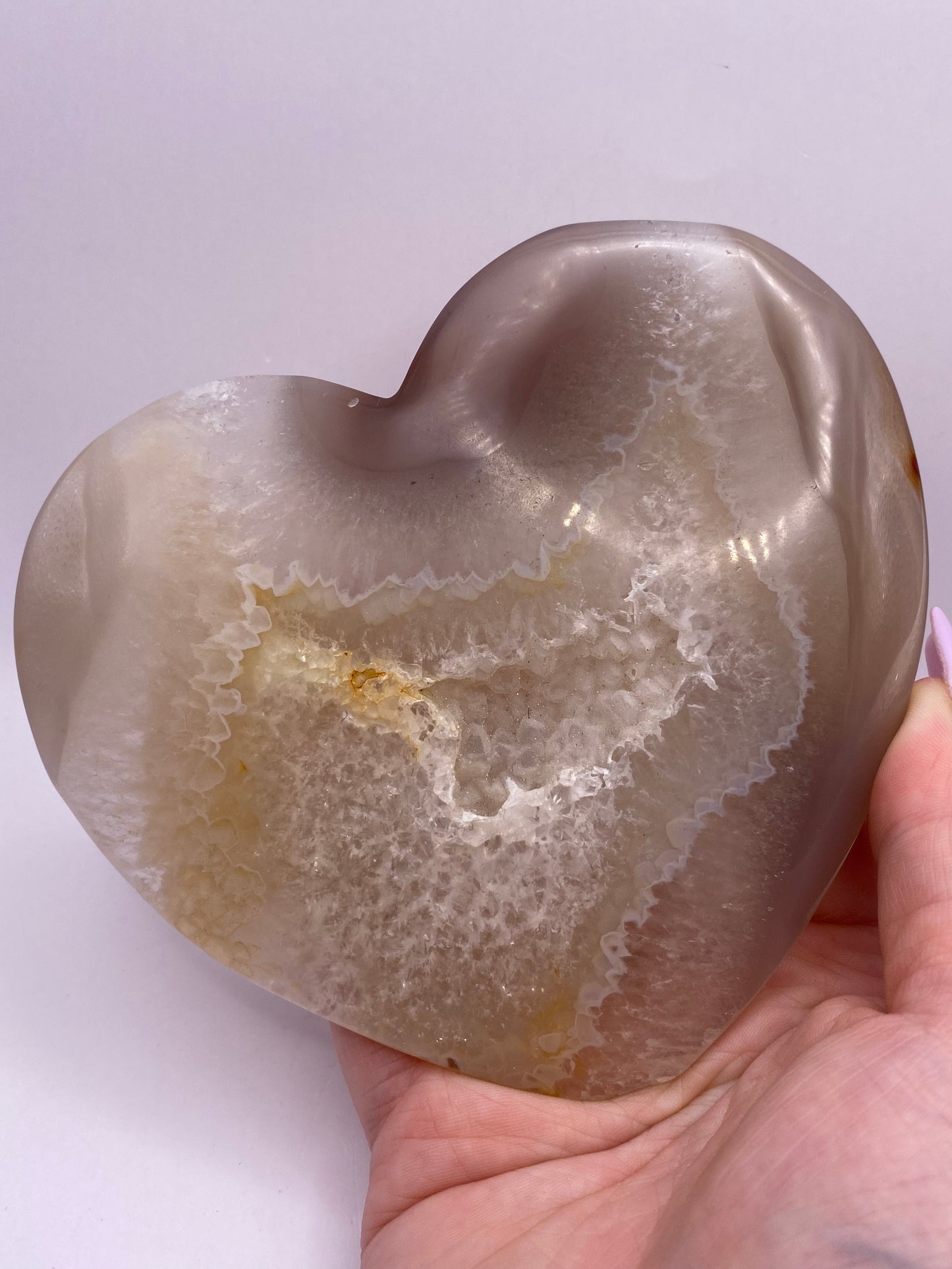 Druzey Agate Statement Heart