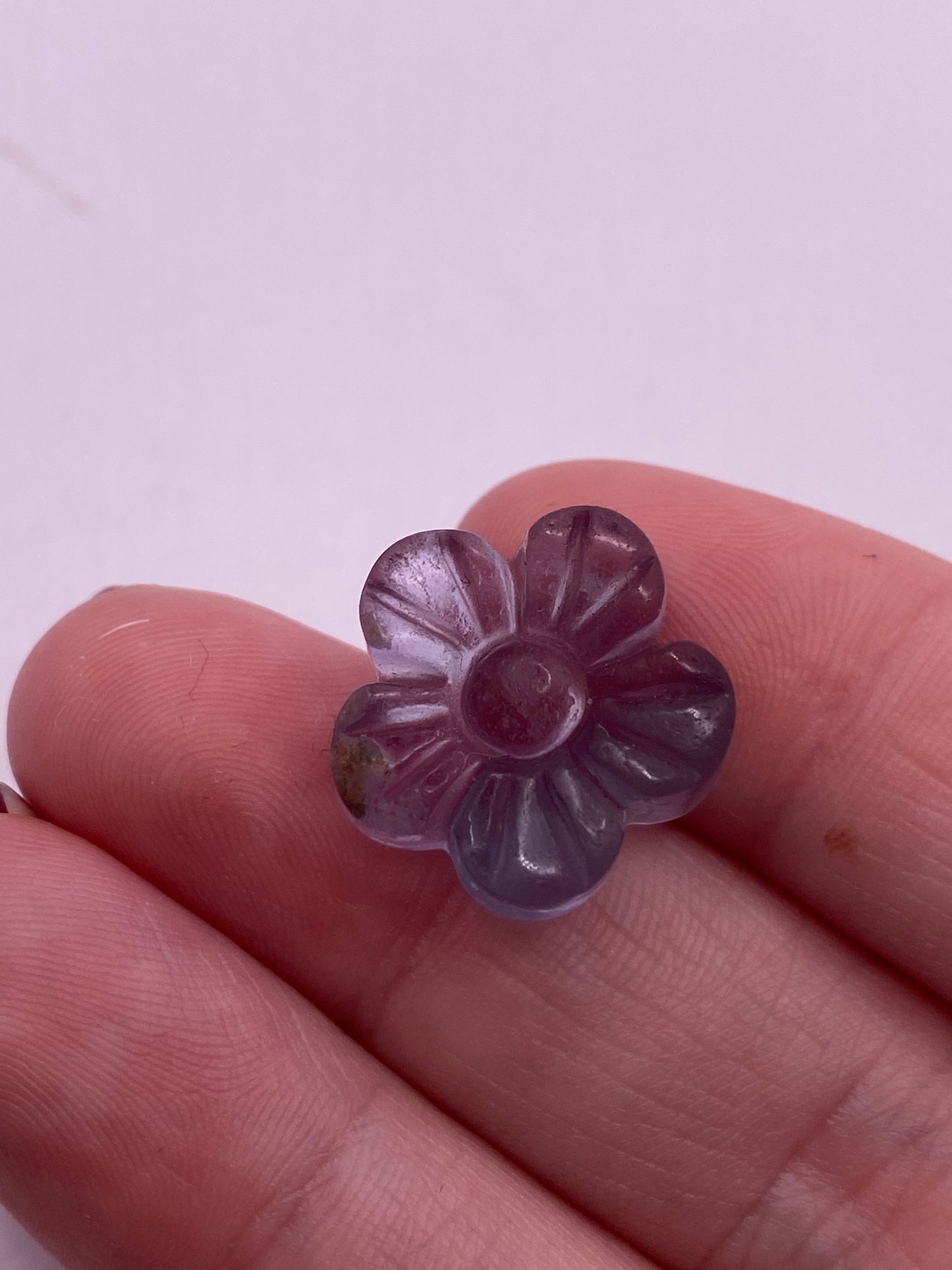 Mini fluorite flower carving