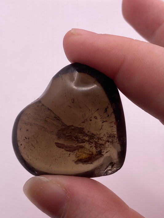 High Quality Smokey Quartz Heart