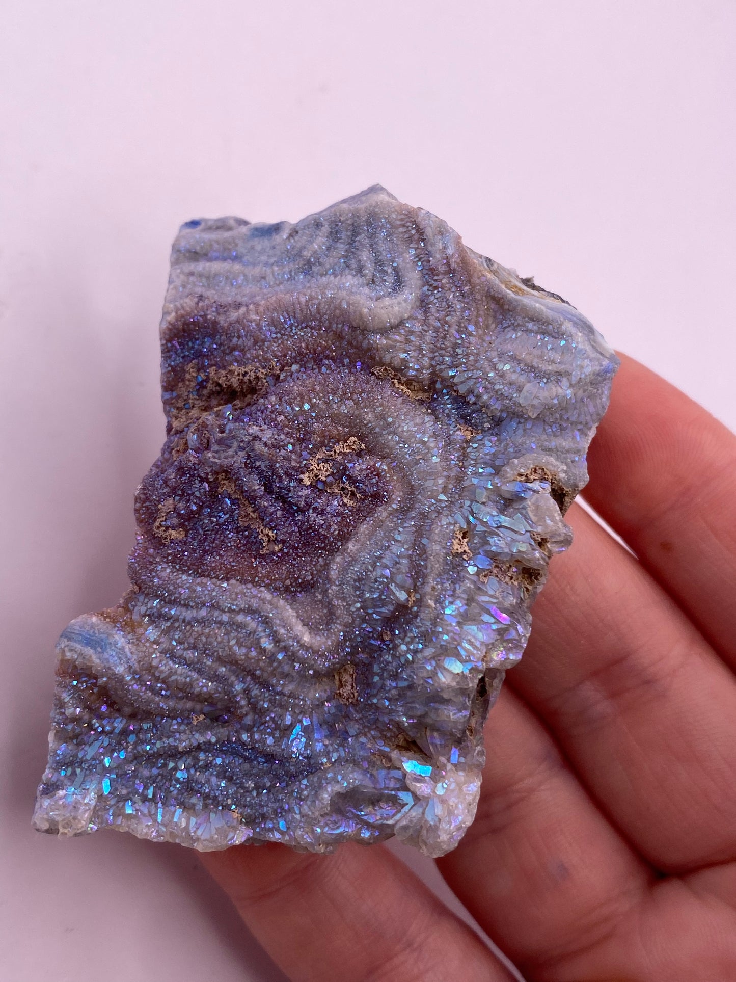 Aura Chalcedony Cluster