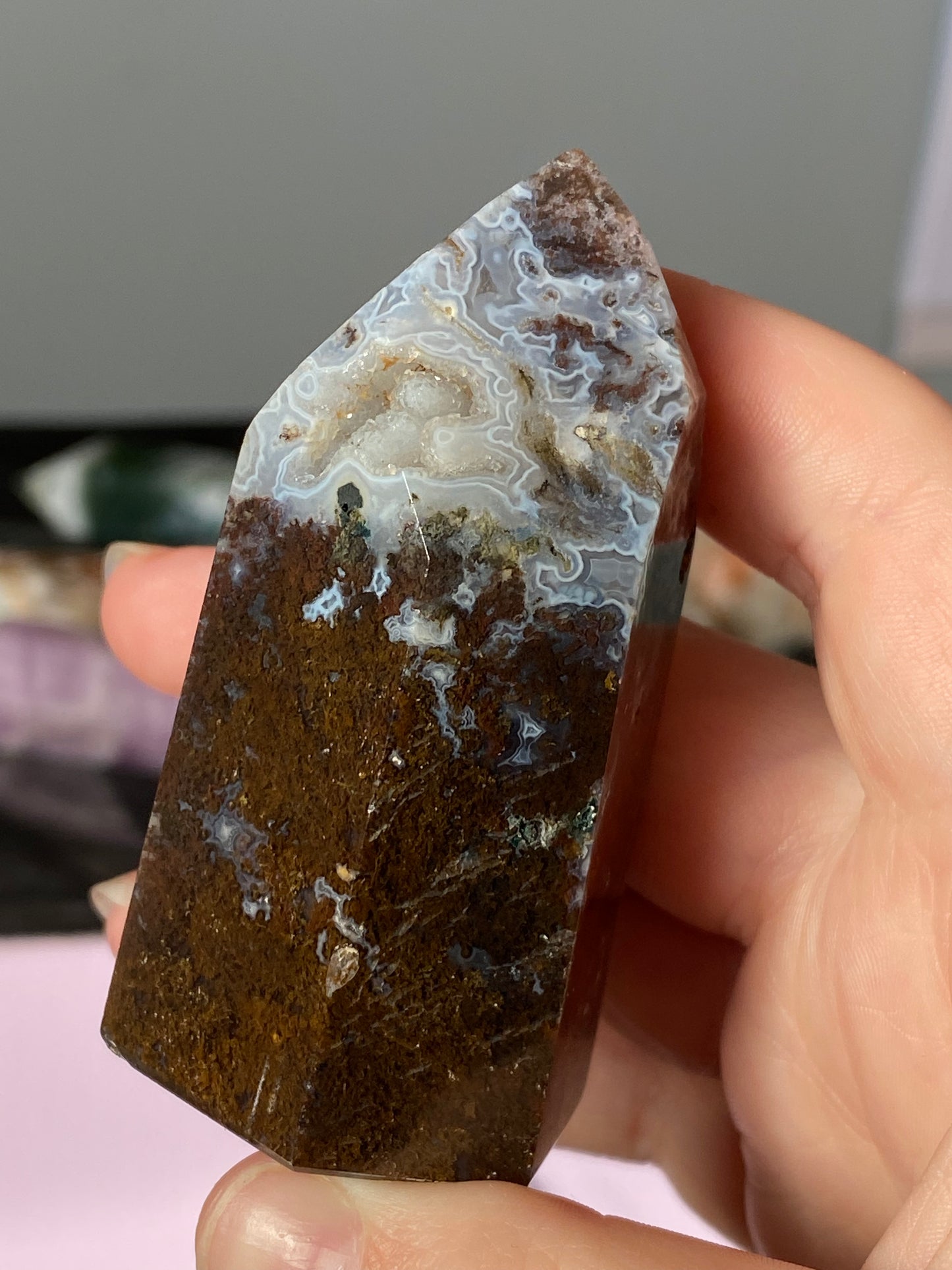 Moss agate tower